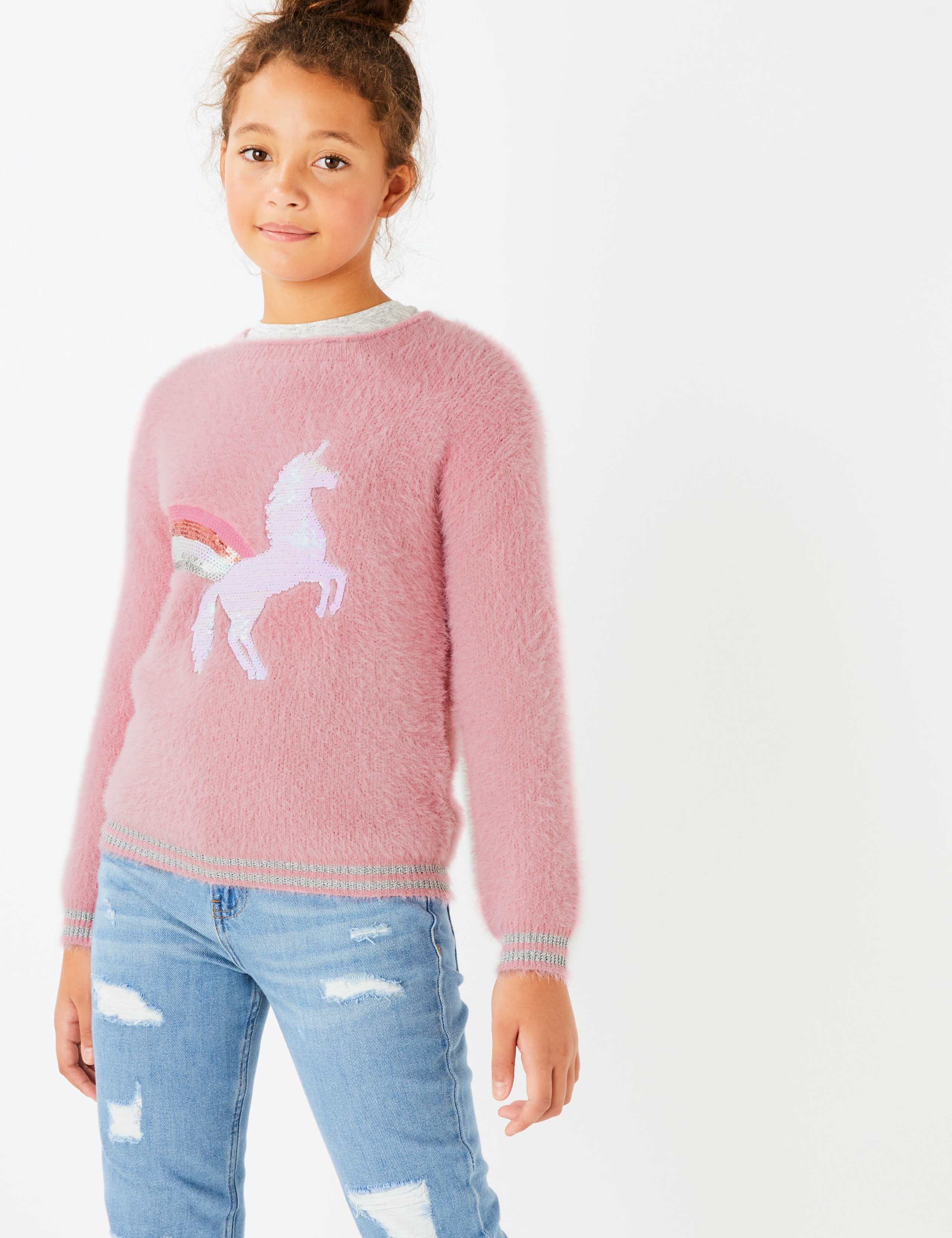 Sequin Unicorn Print Jumper (3-16 Years) 1 of 4