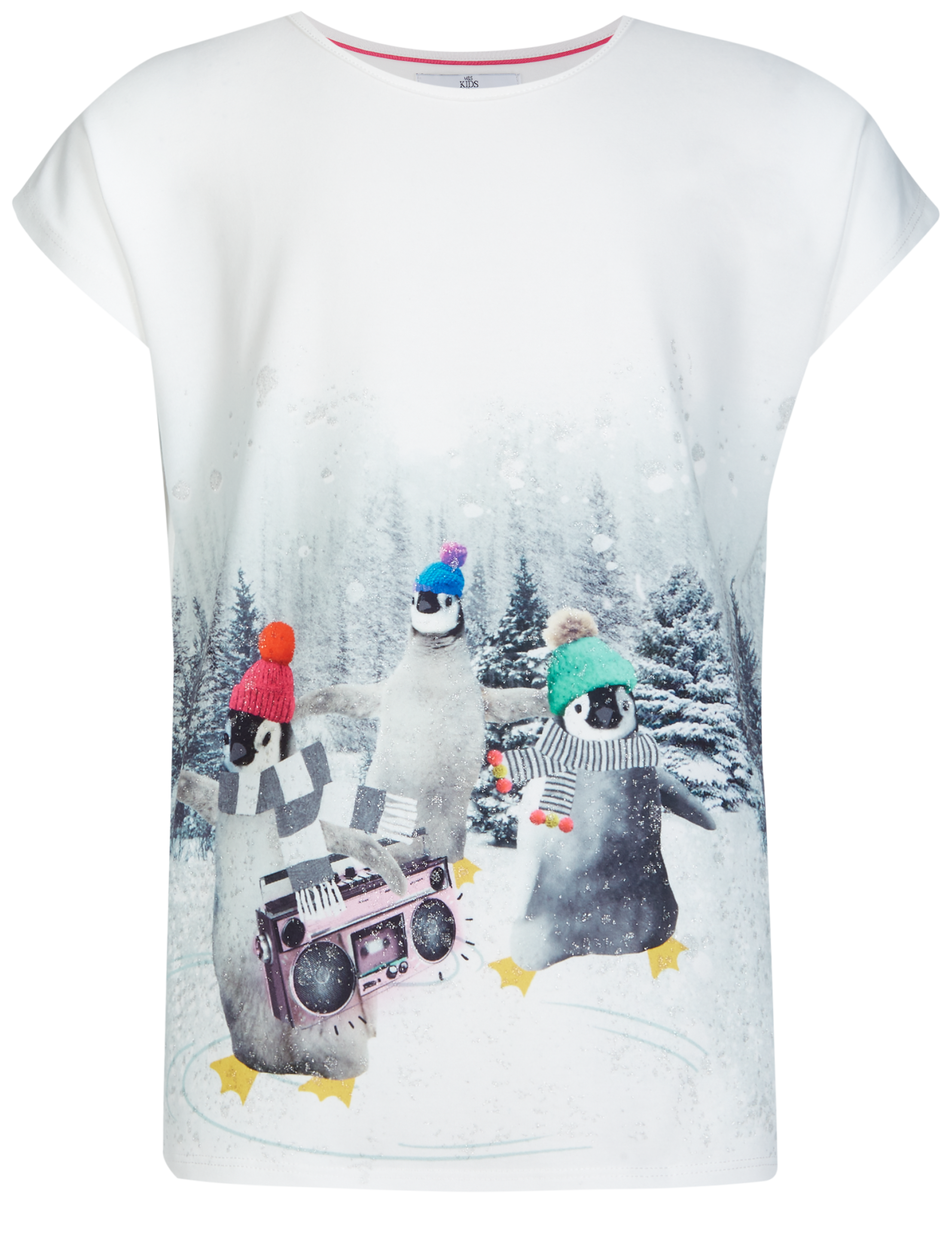 Augmented Reality Short Sleeve Penguin Print Top (5-14 Years) 4 of 5
