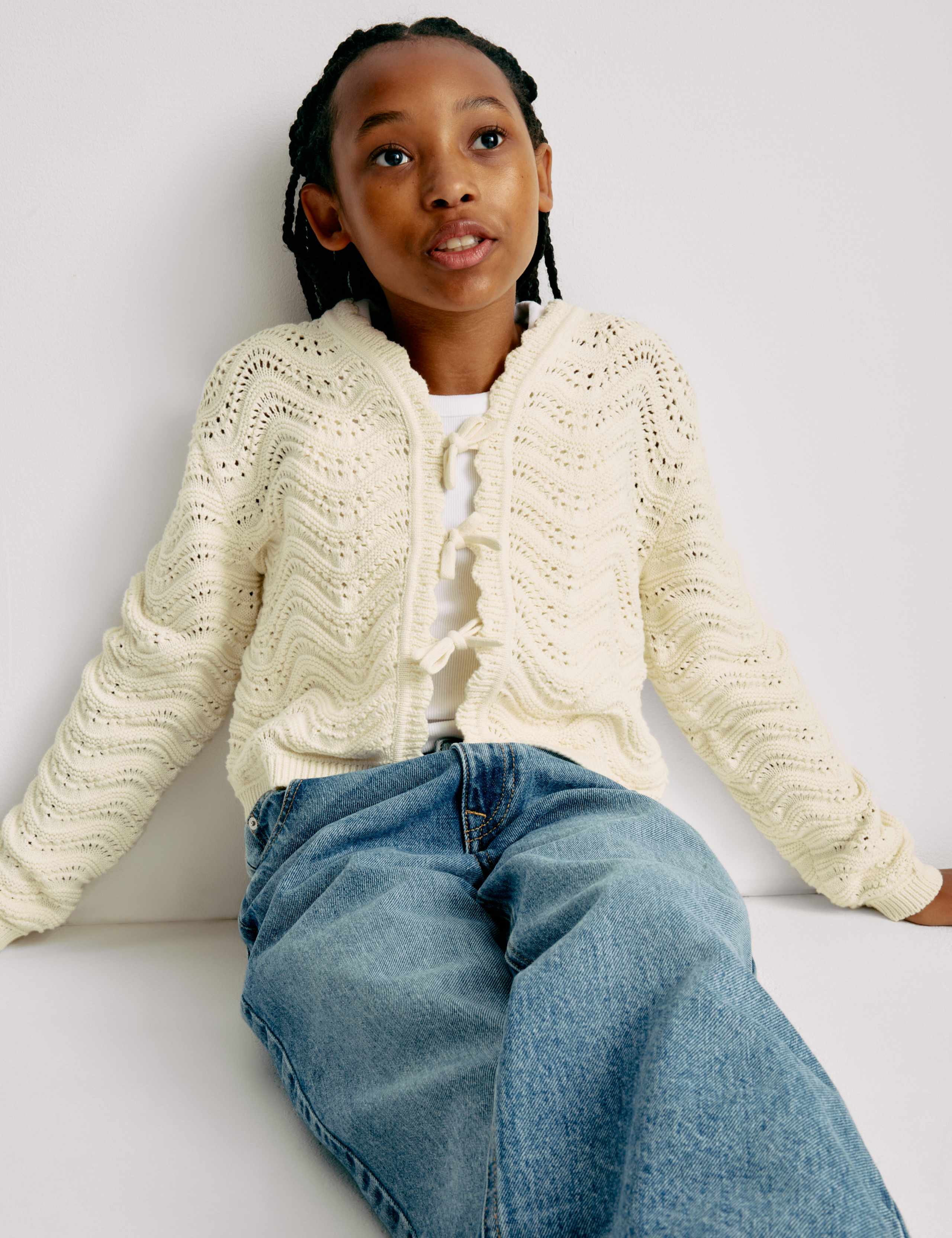Pure Cotton Knitted Cardigan (6-16 Yrs) 5 of 6