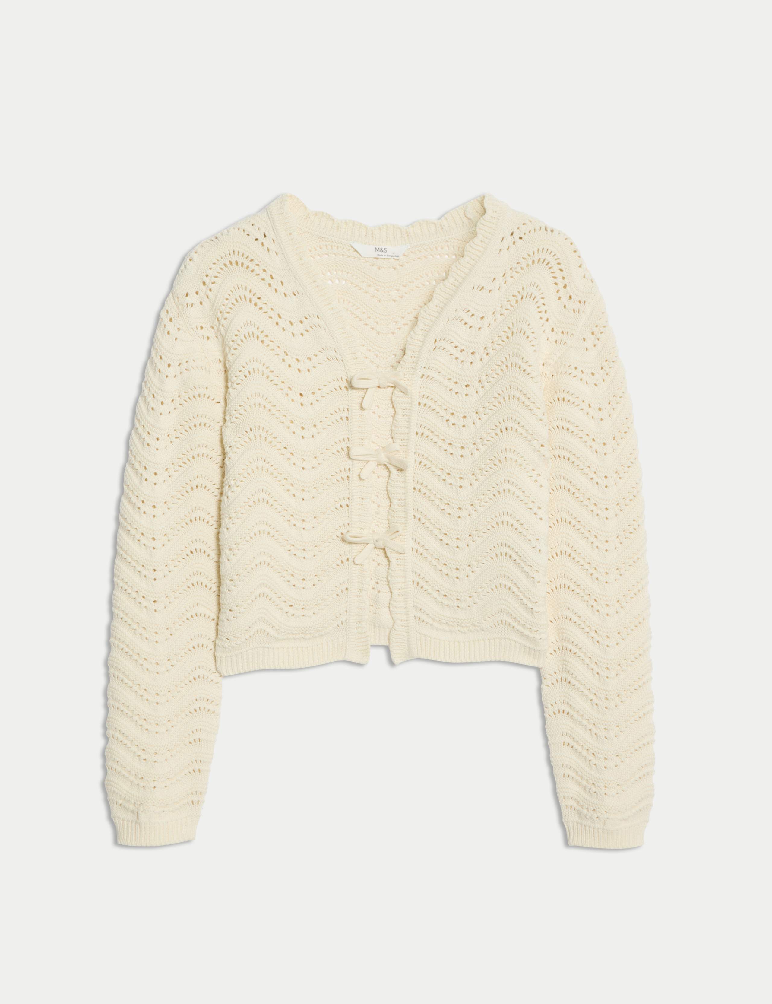 Pure Cotton Knitted Cardigan (6-16 Yrs) 2 of 6