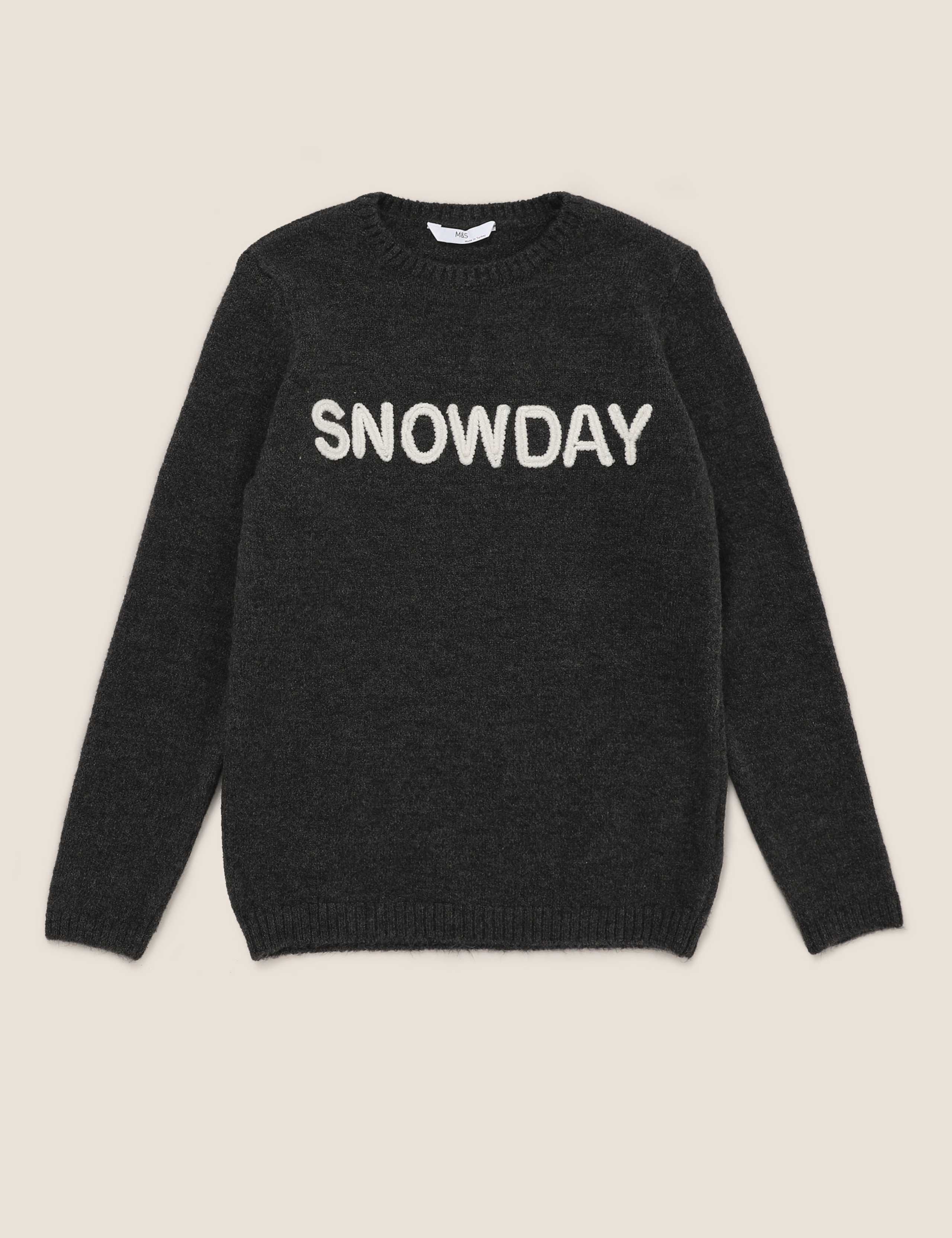 Knitted Snowday Slogan Jumper (6-16 Yrs) 2 of 4