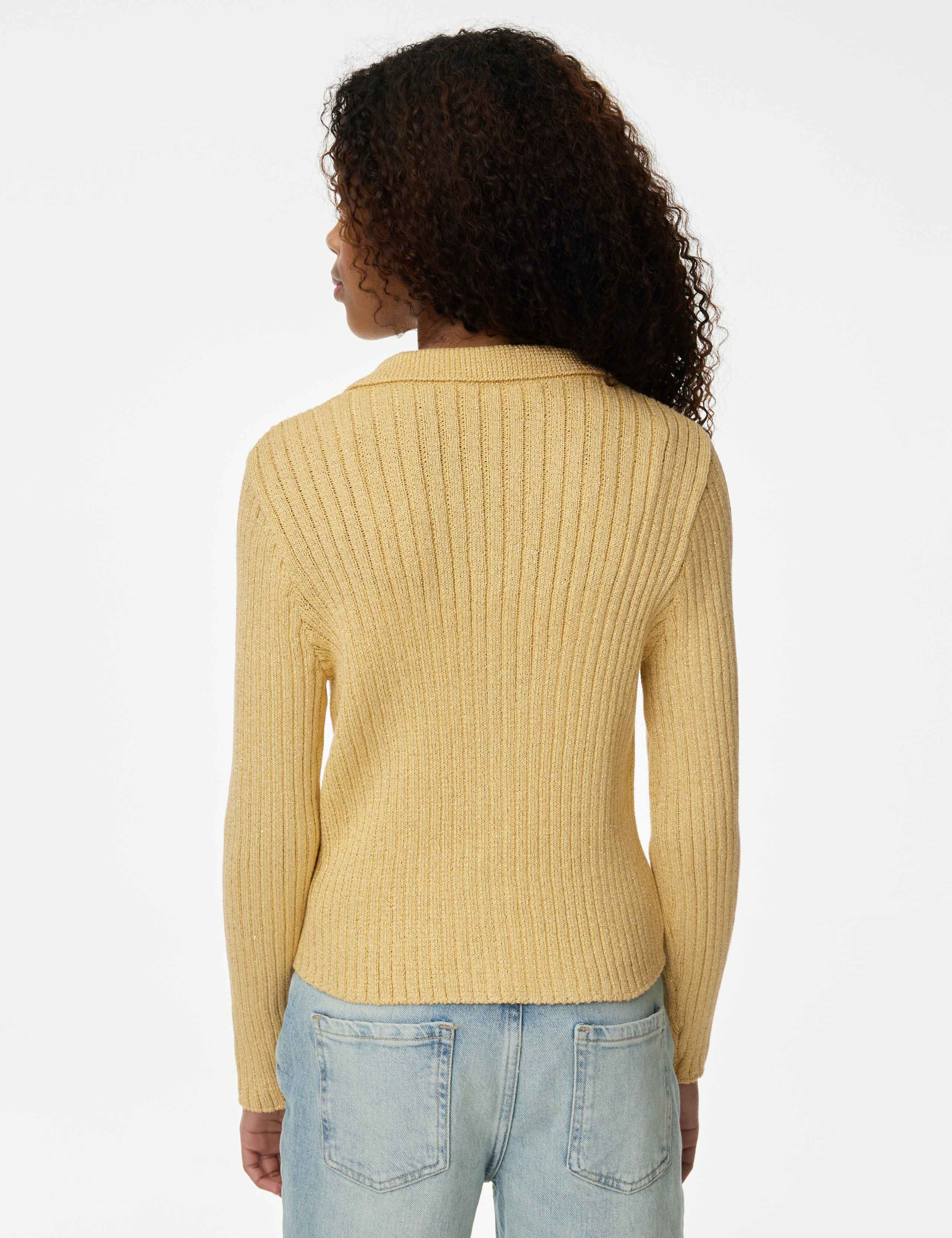 Cotton Rich Sparkly Knitted Cardigan (6-16 Yrs) 4 of 4