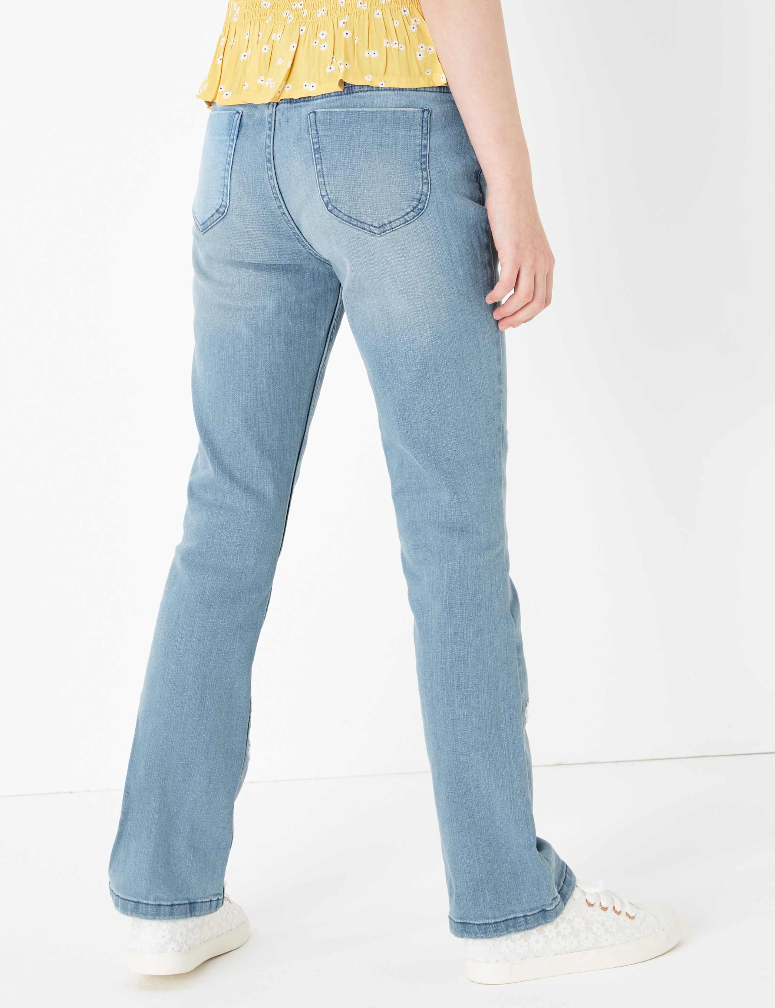 Cotton Embroidered Floral Jeans (6-16 Yrs) 4 of 6