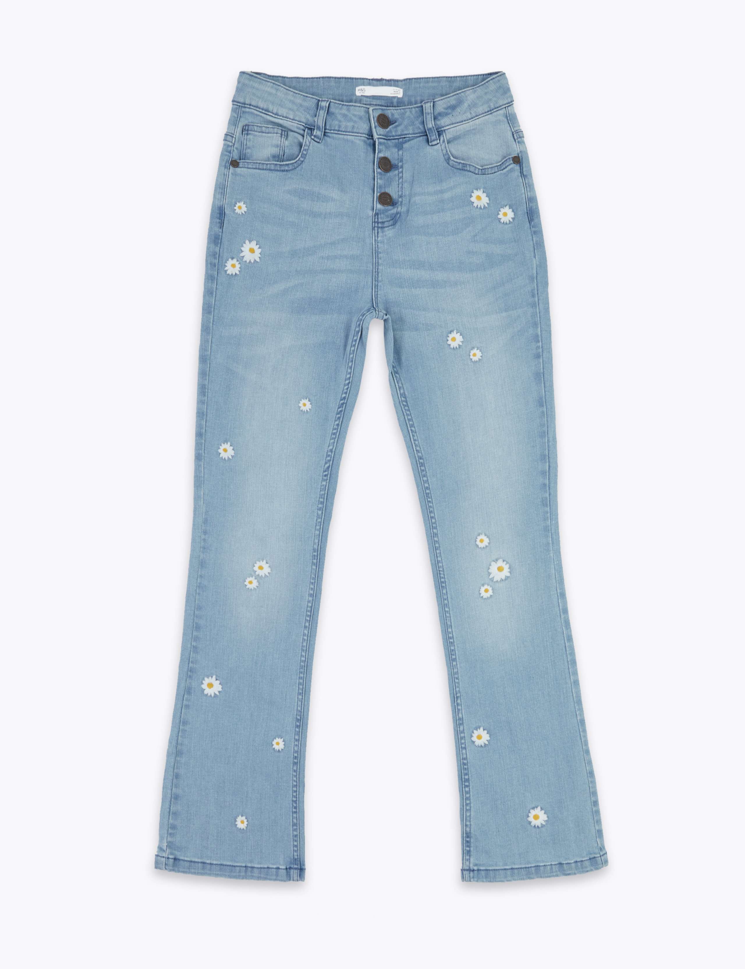Cotton Embroidered Floral Jeans (6-16 Yrs) 2 of 6