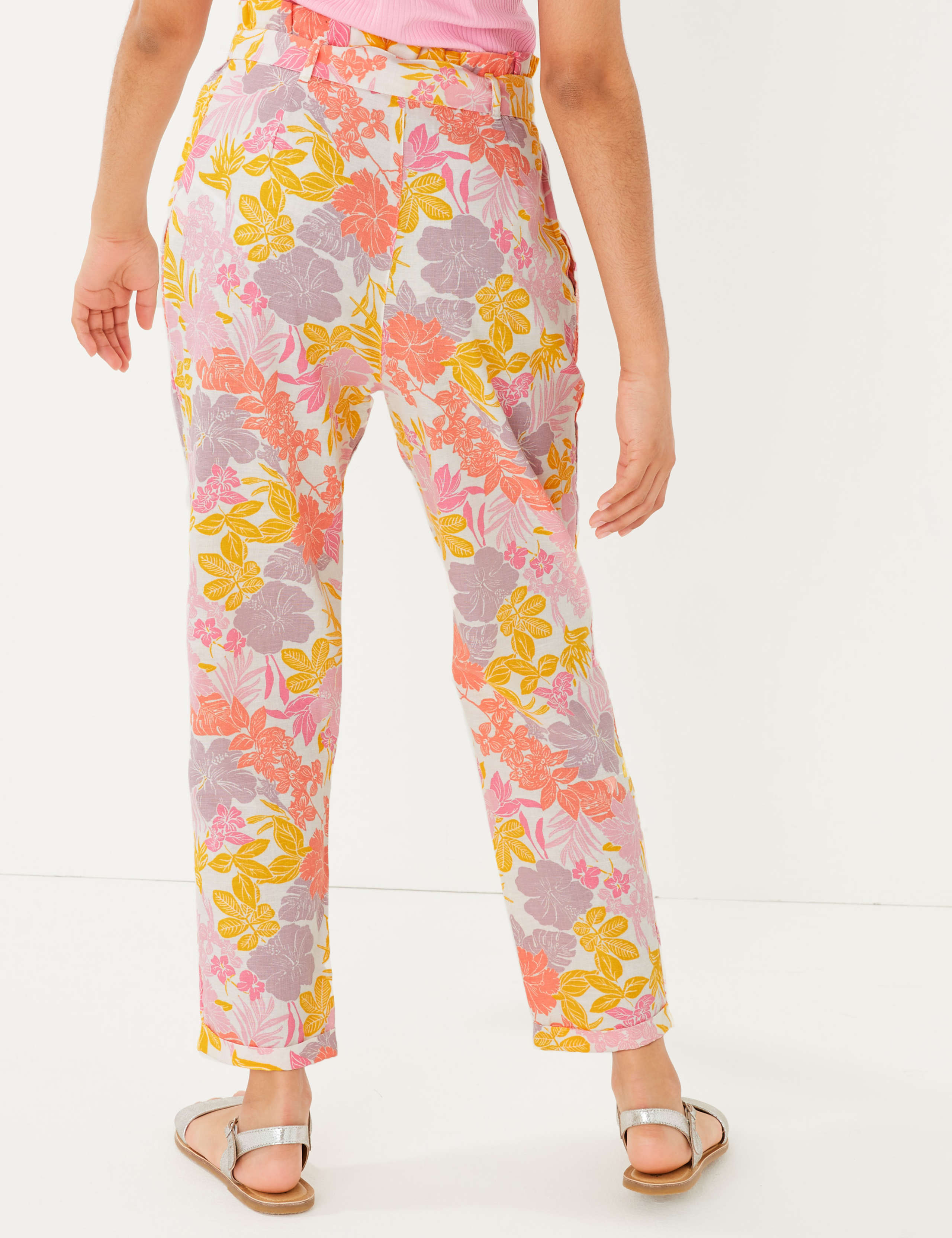 Regular Cotton Rich Floral Trousers (6-16 Yrs) 4 of 4