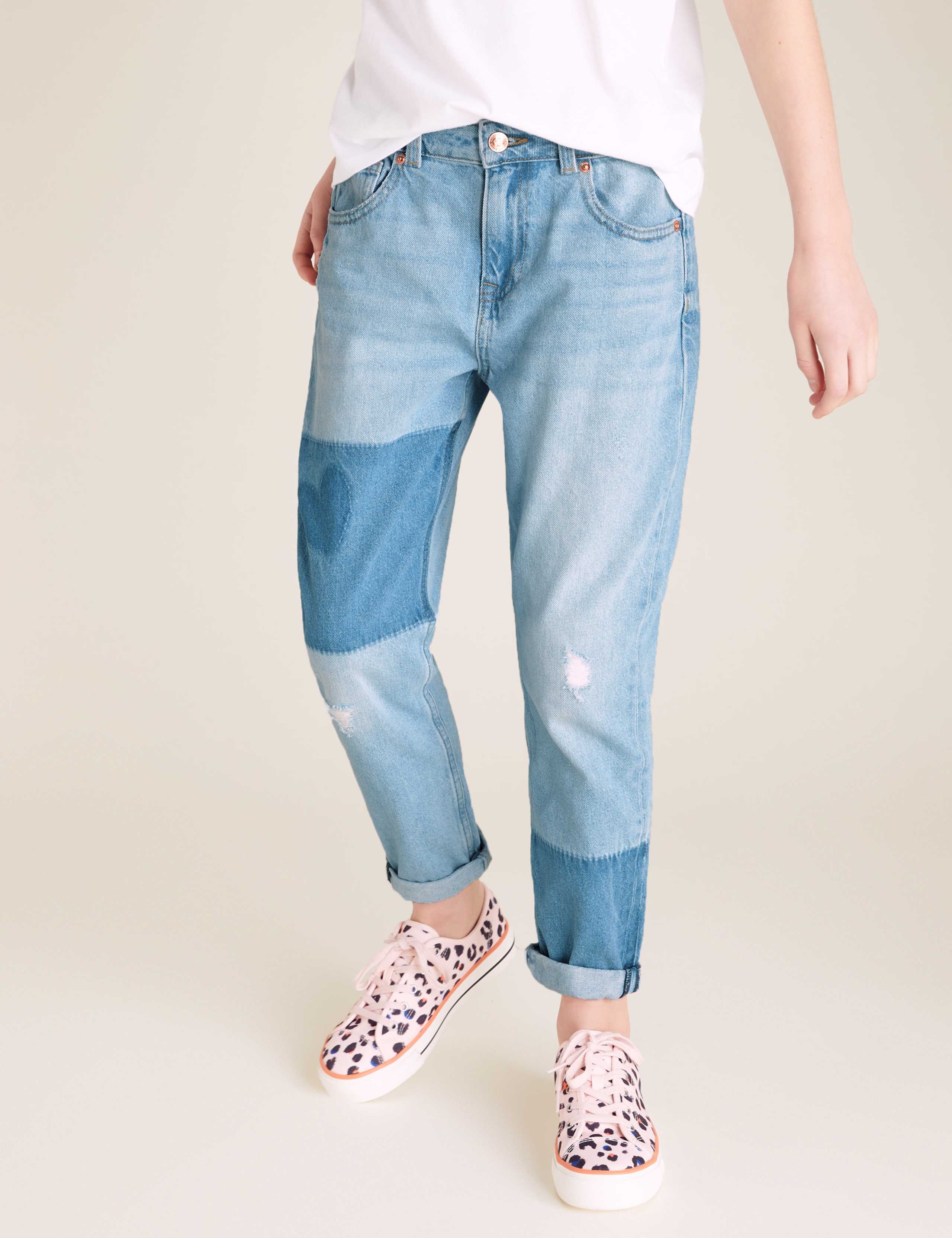 Mom Fit Denim Patchwork Jeans (6-16 Yrs) 4 of 5