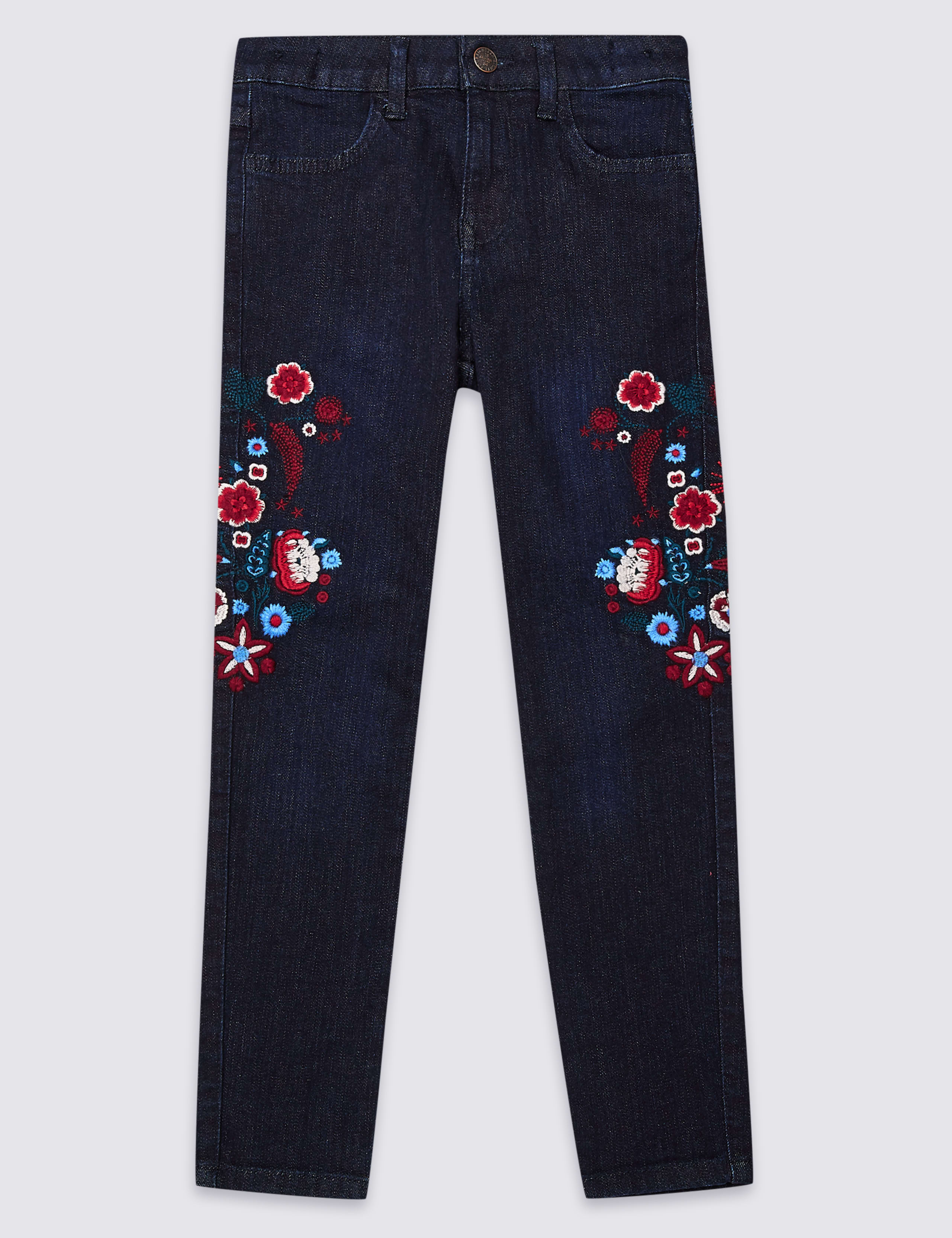 Embroidered Cotton Jean with Stretch (3-16 Years) 2 of 4