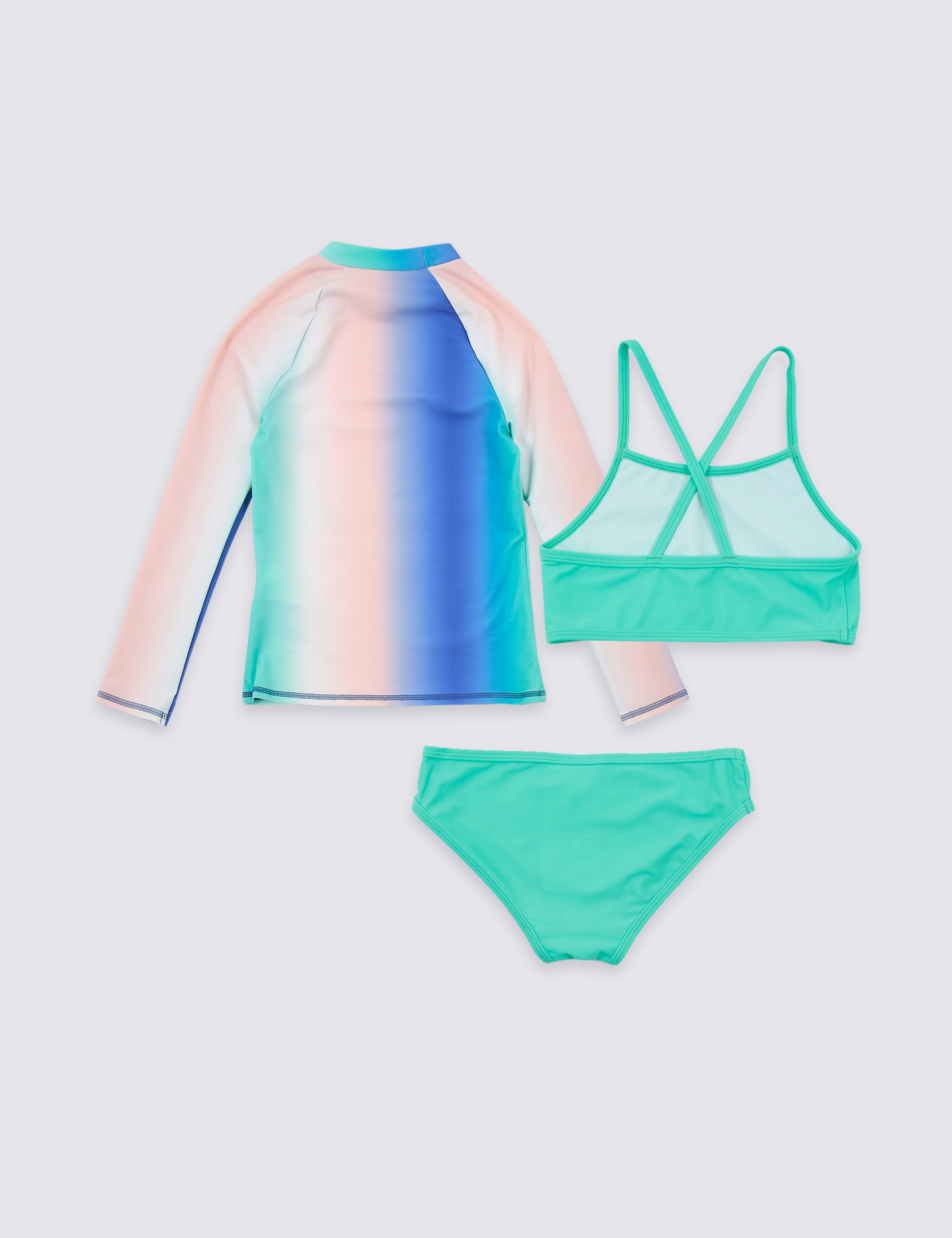 3 Piece Mermaid Swimsuit Set (3-16 Years) 2 of 3