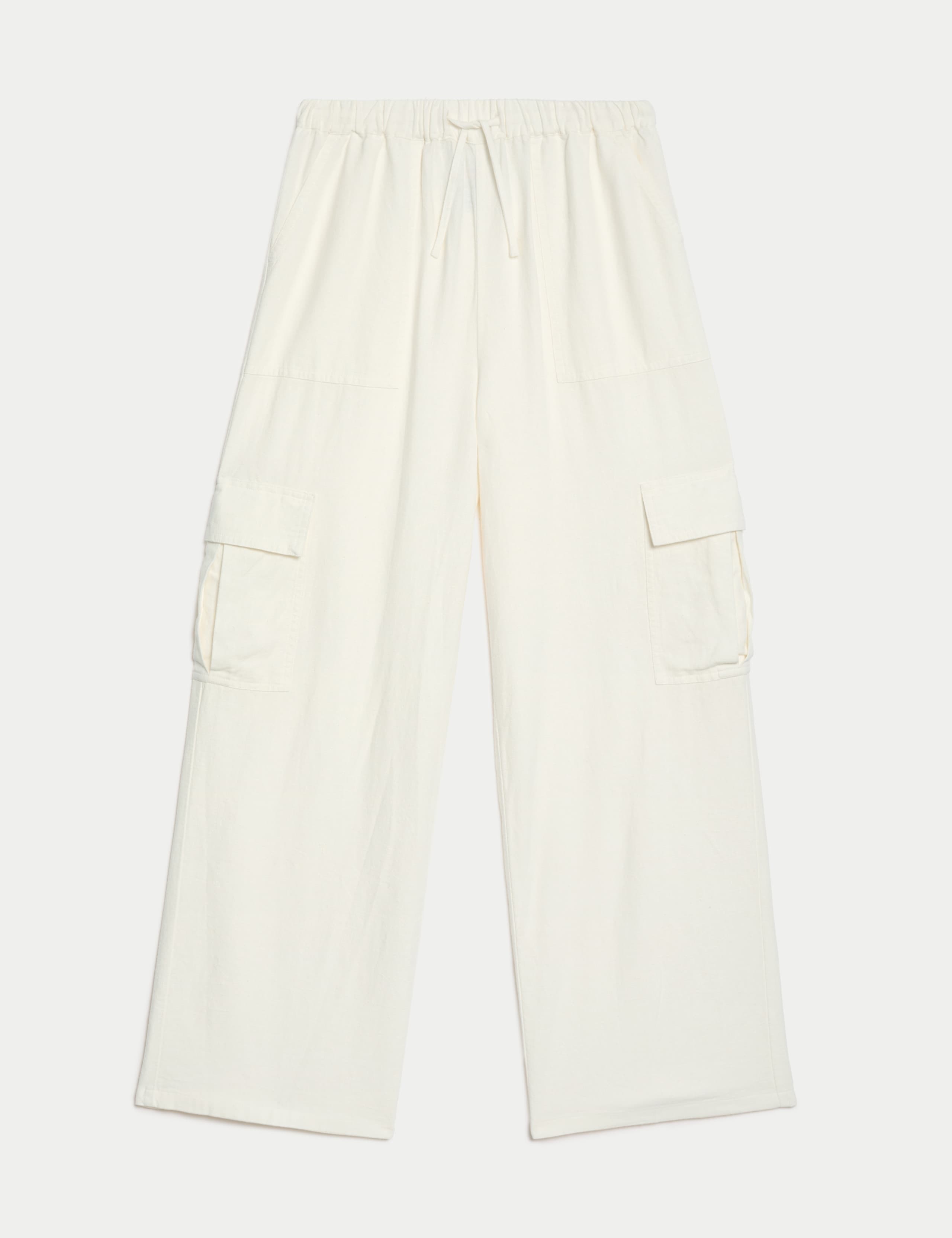 Linen Rich Wide Leg Cargo Trousers (6-16 Yrs) 2 of 5