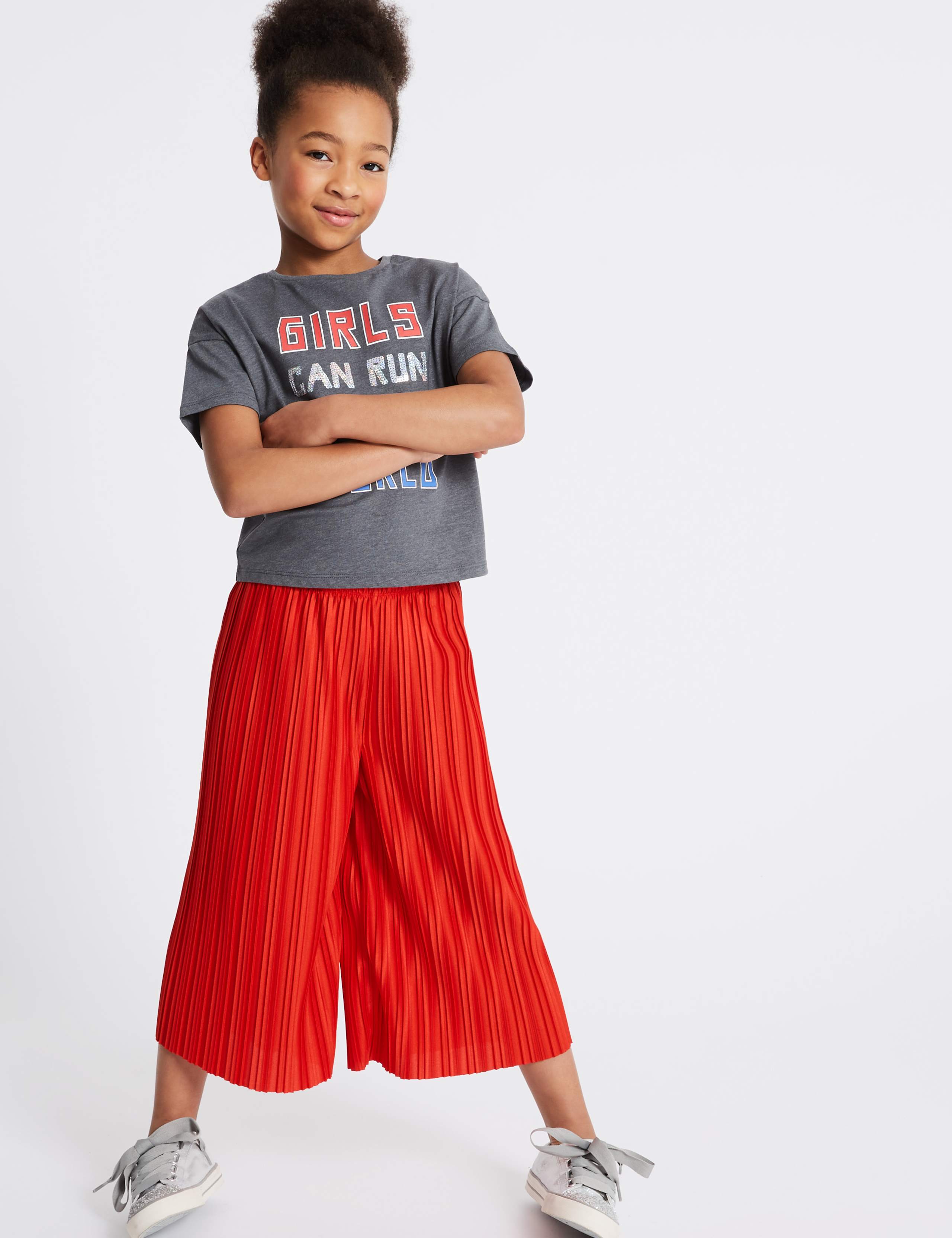 Plisse Wide Leg Culottes (3-16 Years) 1 of 6