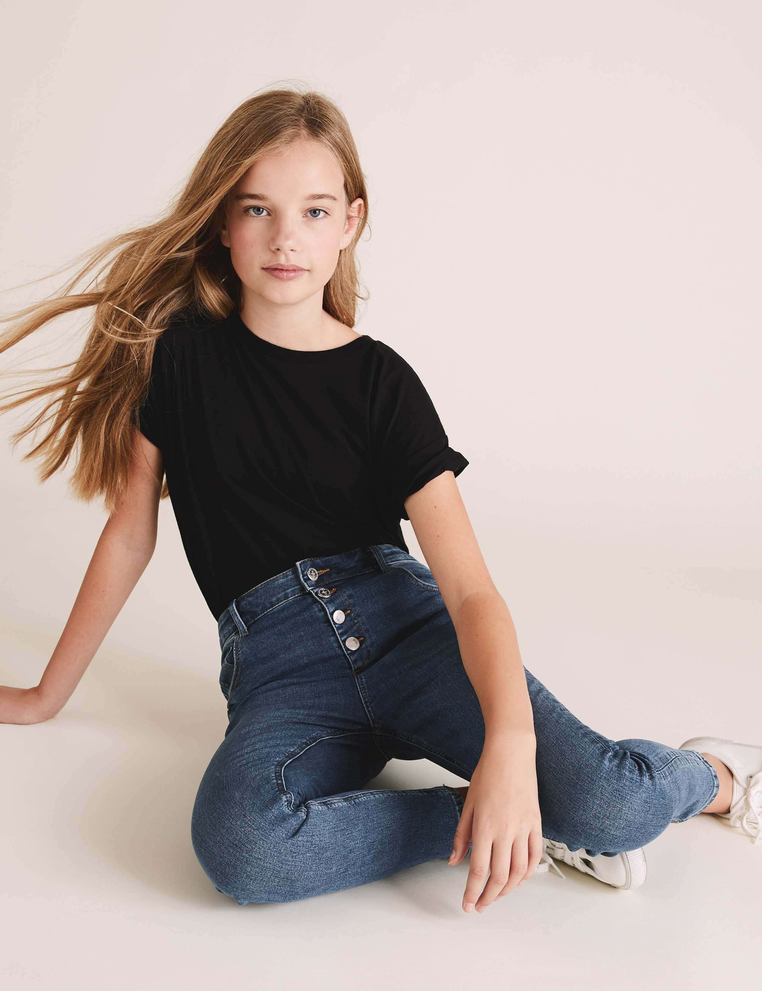 Mini Ivy Skinny Denim 4 Button Jeans (6-16 Yrs) 1 of 5