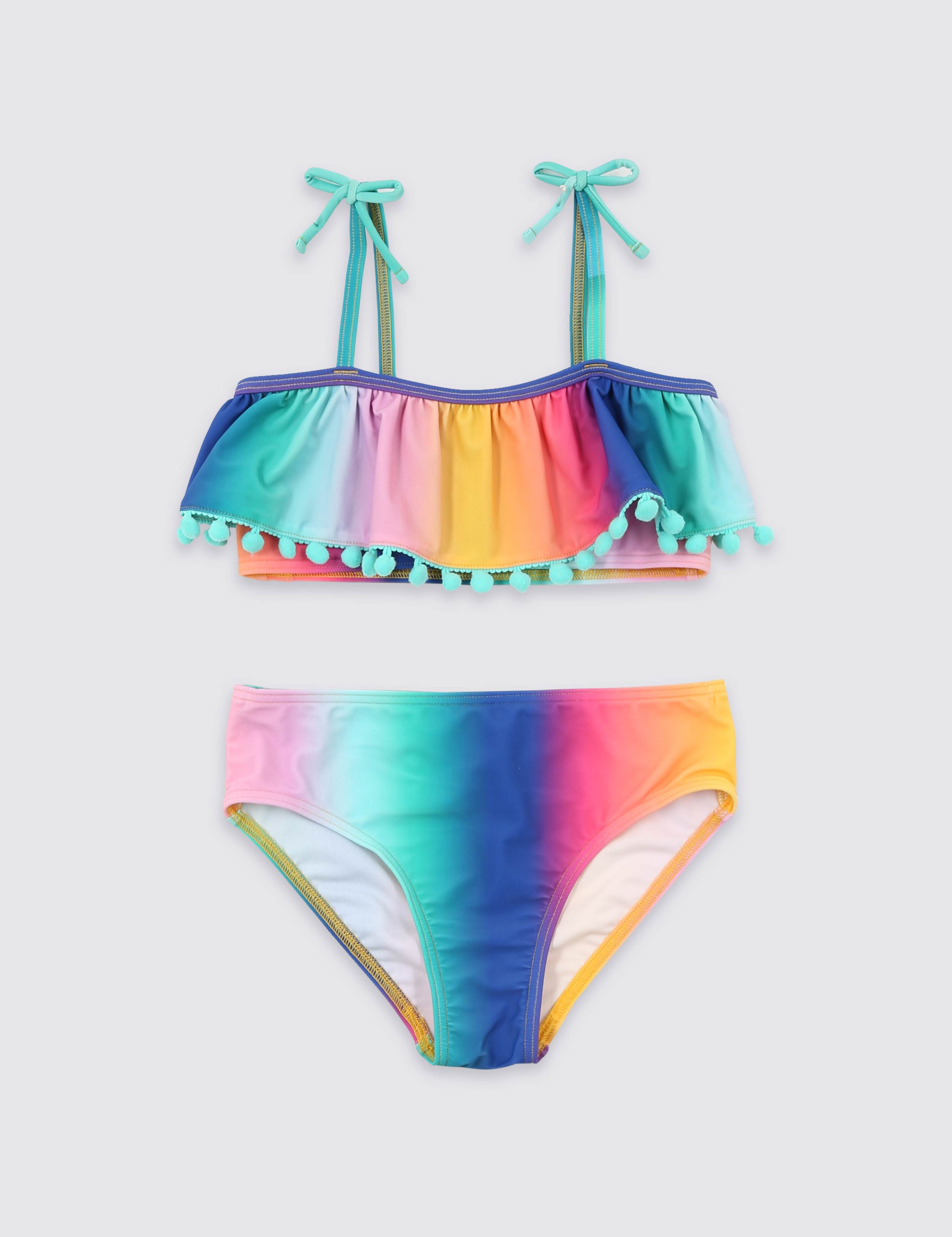 Ombre Pom-pom Bikini Set (3-16 Years) 1 of 3