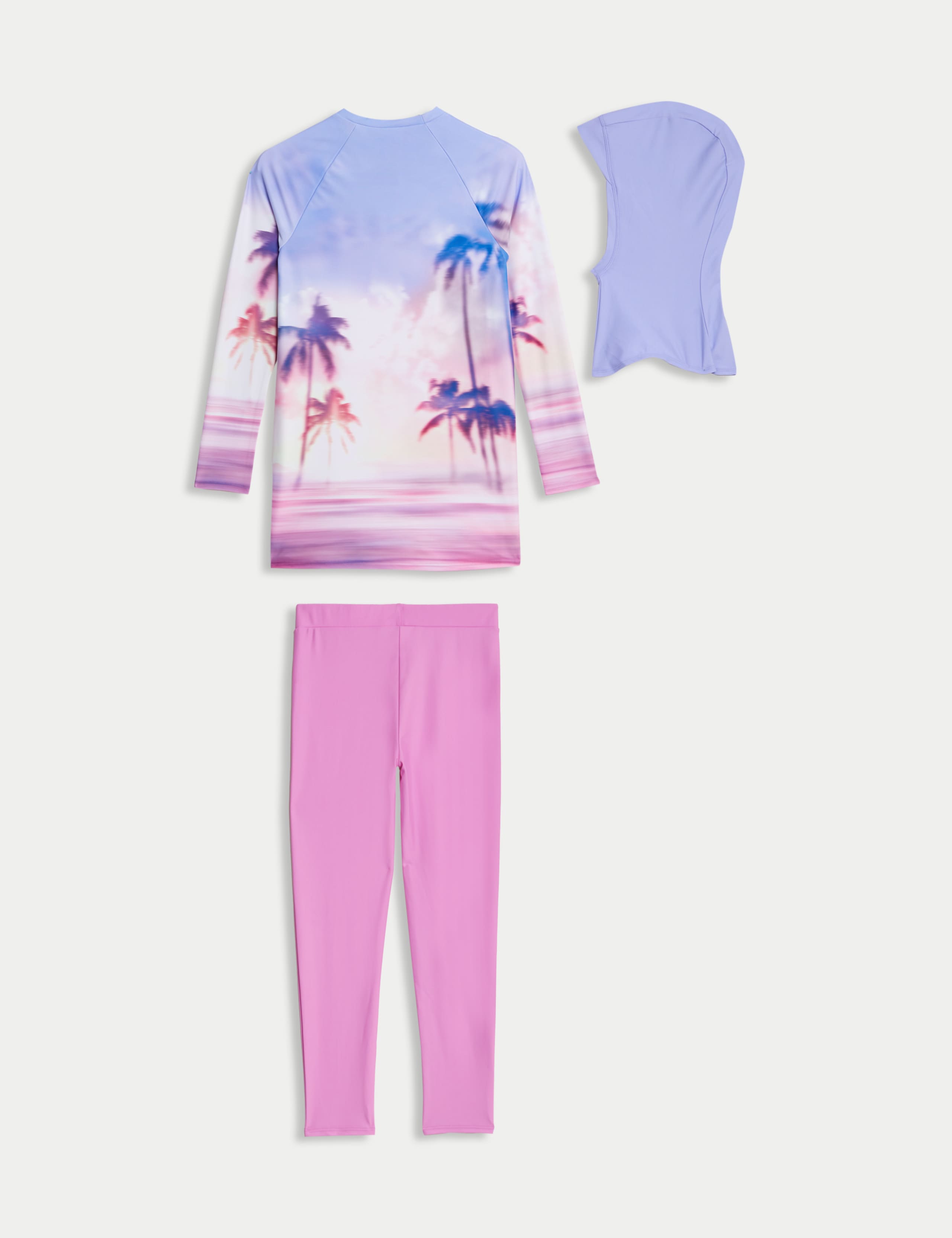 3pc Floral Long Sleeve Swim Set (6-16 Yrs) 2 of 3