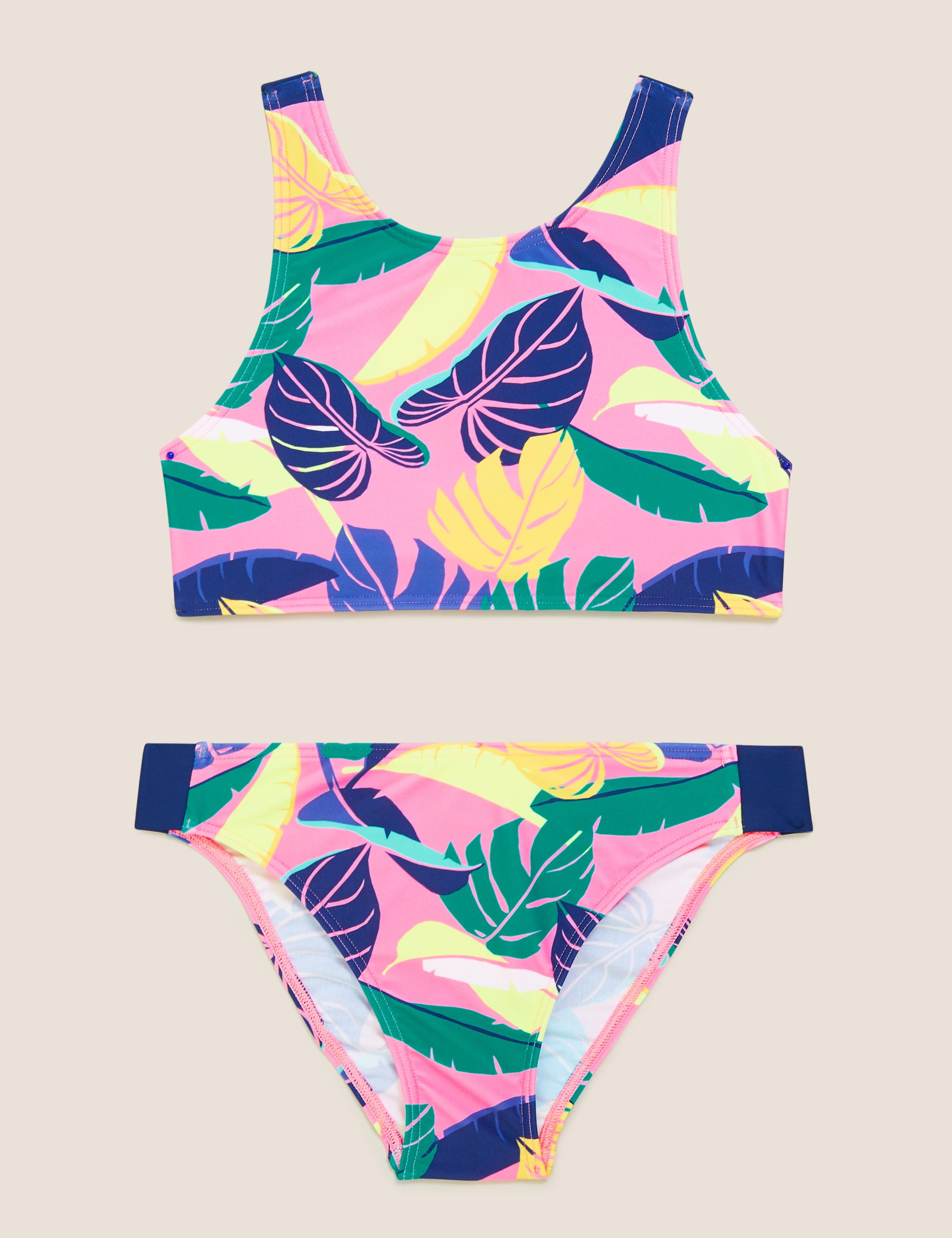 2pc Tropical Leaf Print Bikini (6-14 Yrs) 1 of 1