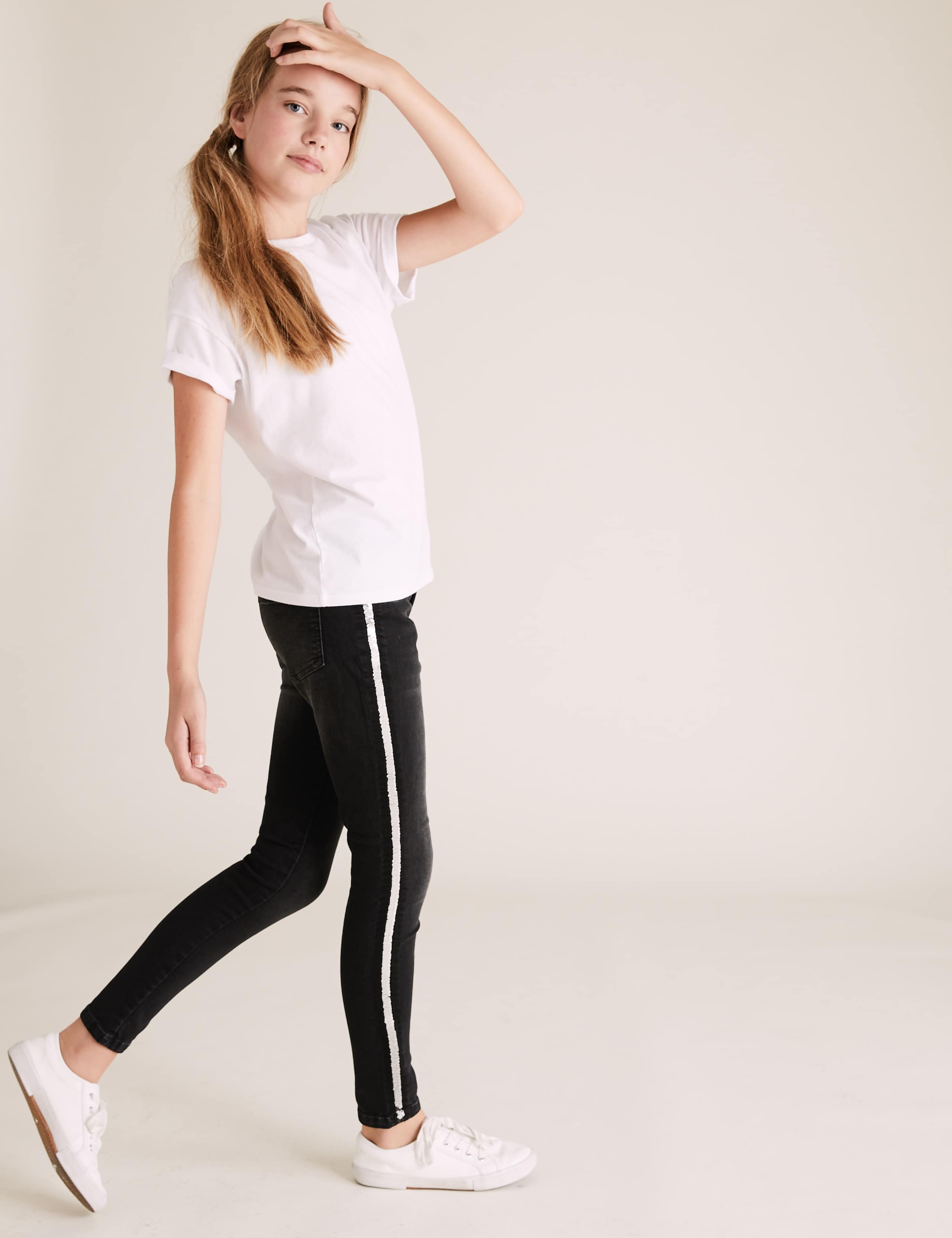 Denim Sequin Side Stripe Jeans (6-16 Yrs) 1 of 5