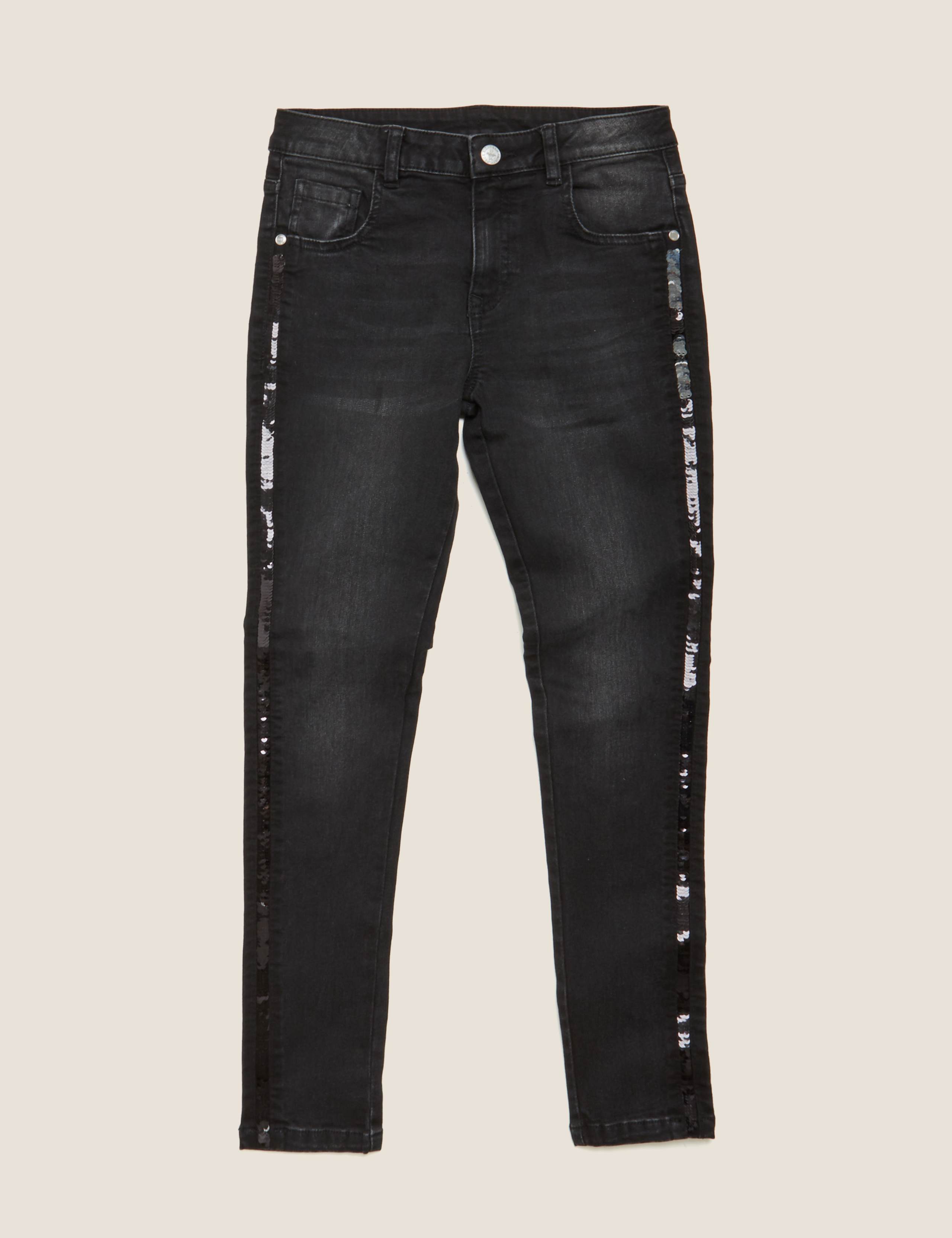 Denim Sequin Side Stripe Jeans (6-16 Yrs) 2 of 5