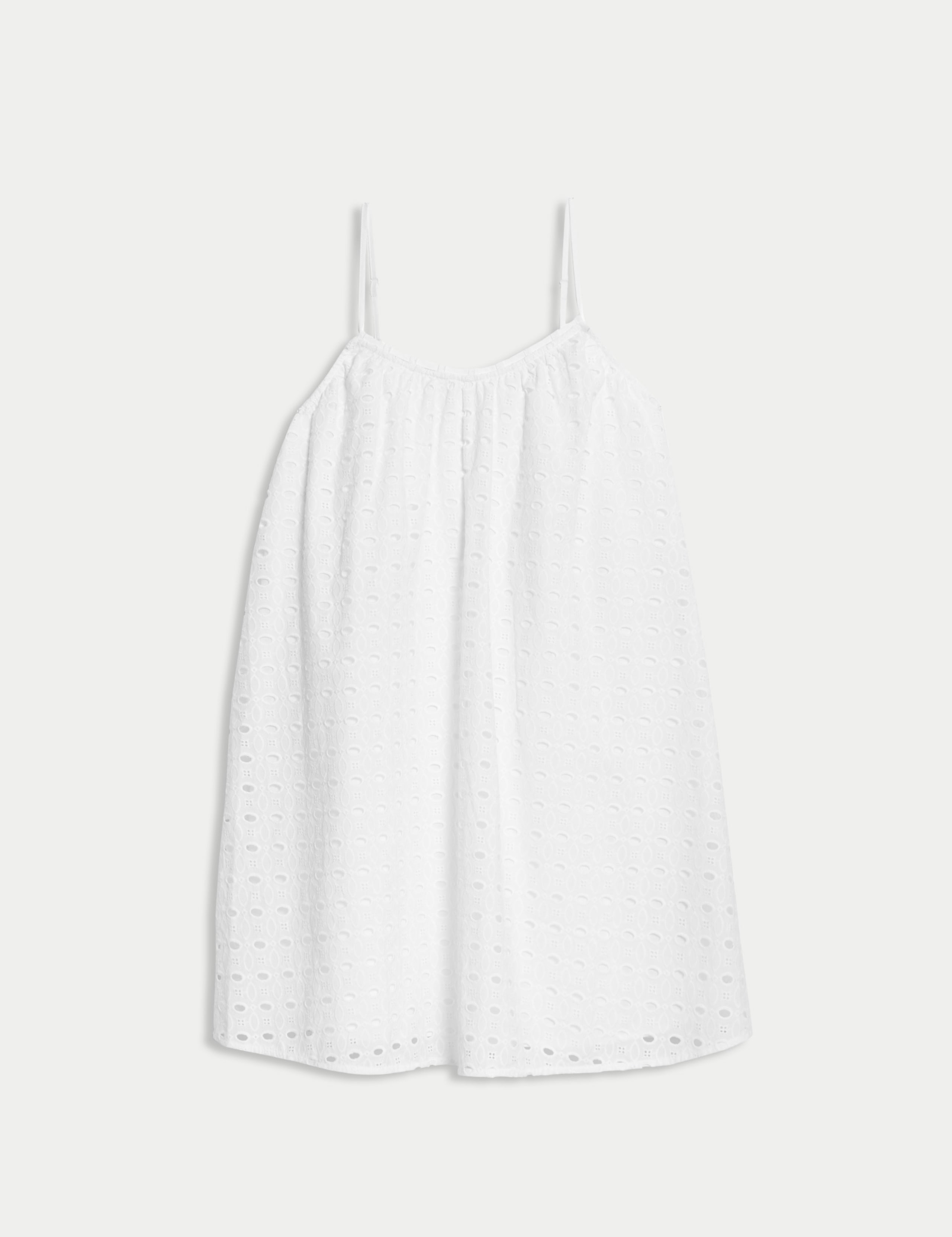 Pure Cotton Broderie Dress (2-16 Yrs) 1 of 1