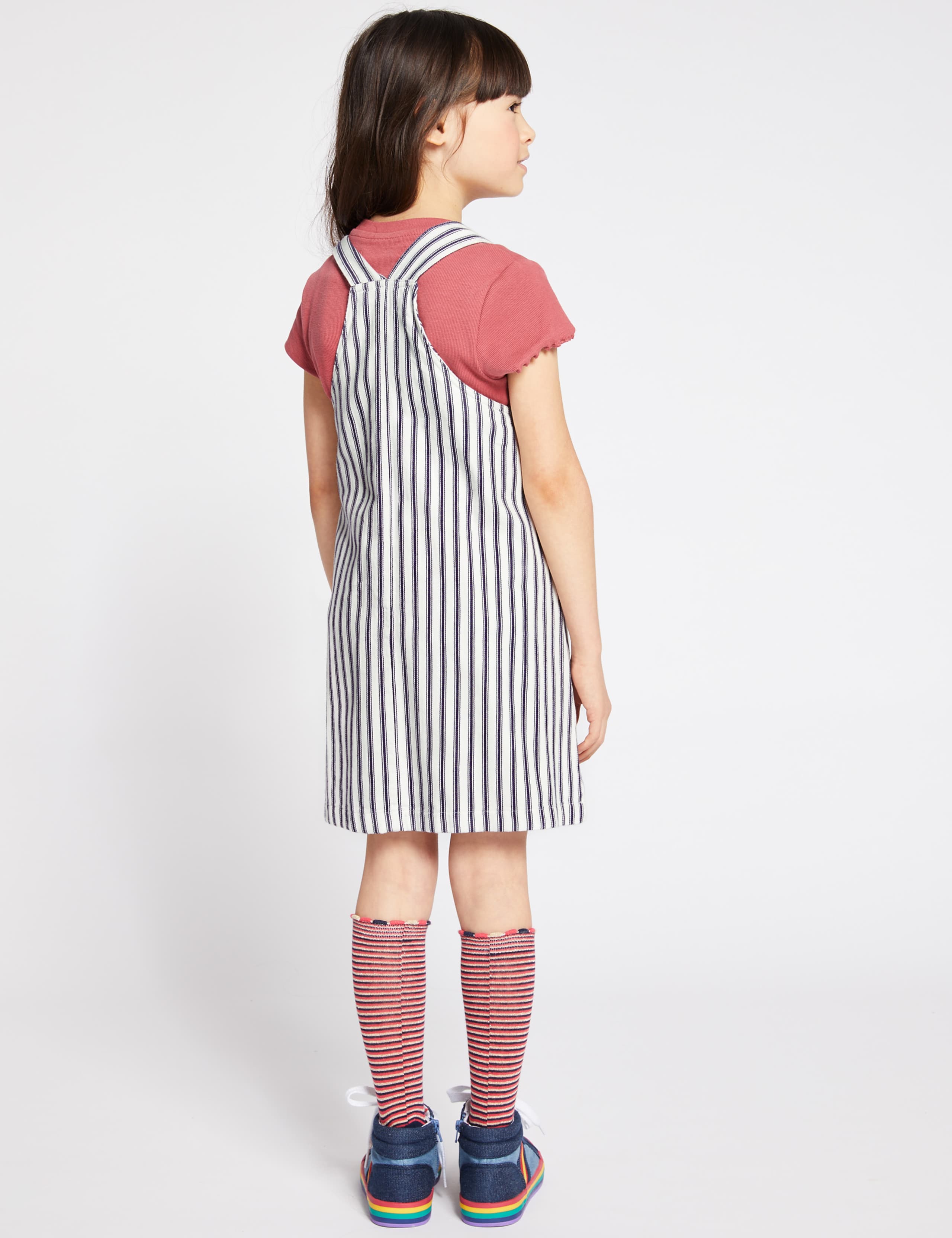 Pure Cotton Striped Pinafore (3-16 Years) 2 of 3