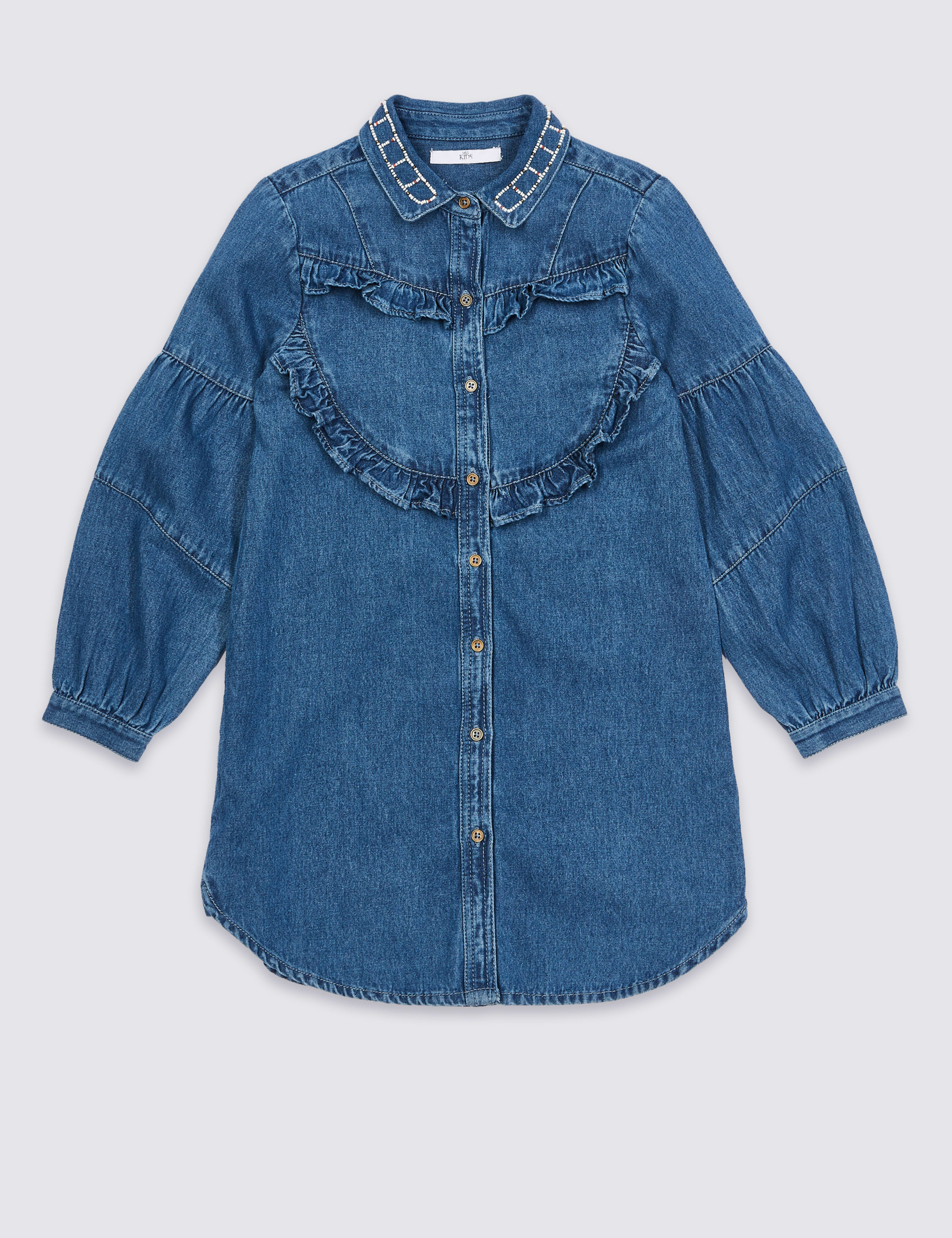 Frill Denim Dress (3-16 Years) 2 of 4