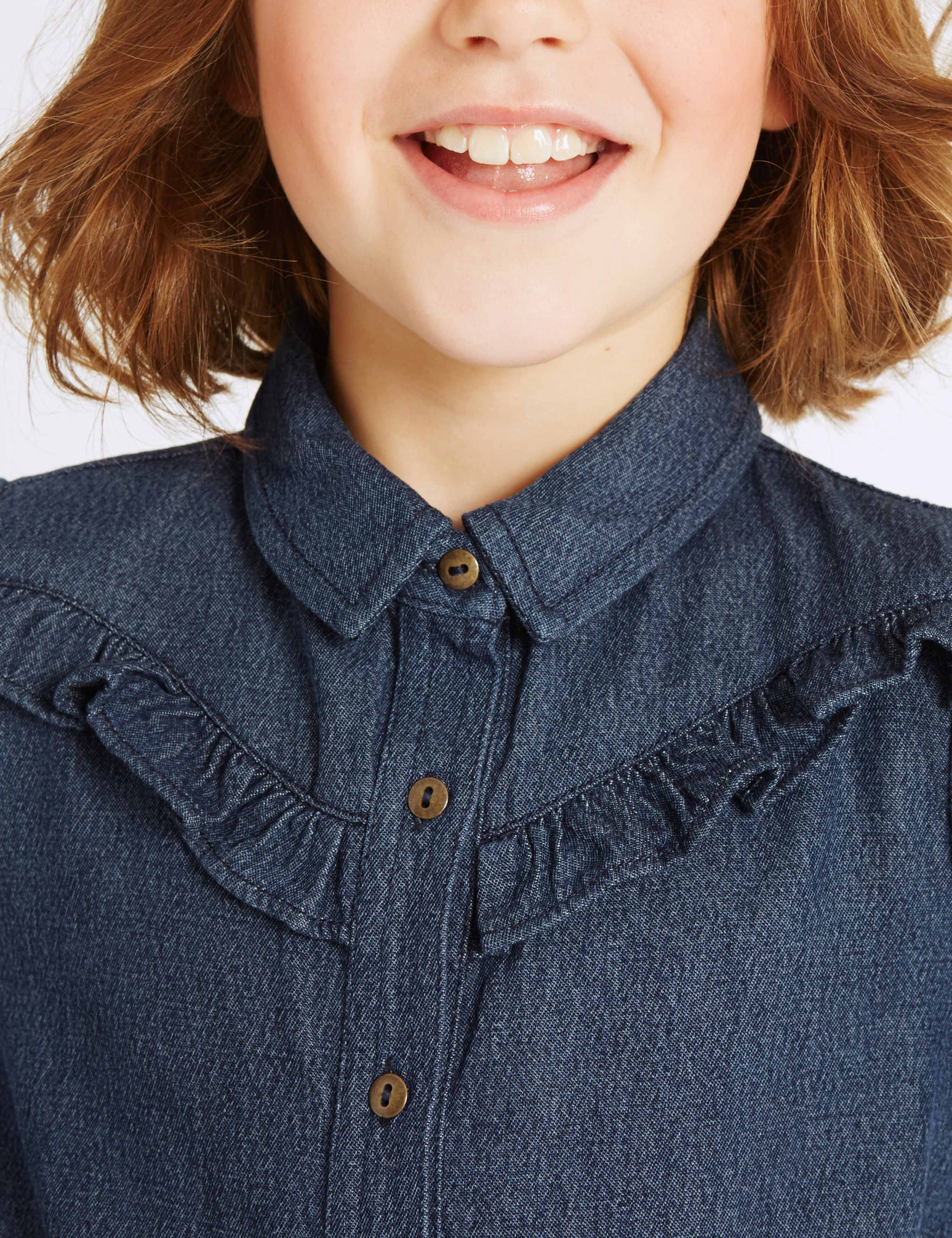 Denim Shirt Dress with Belt (3-14 Years) 4 of 6