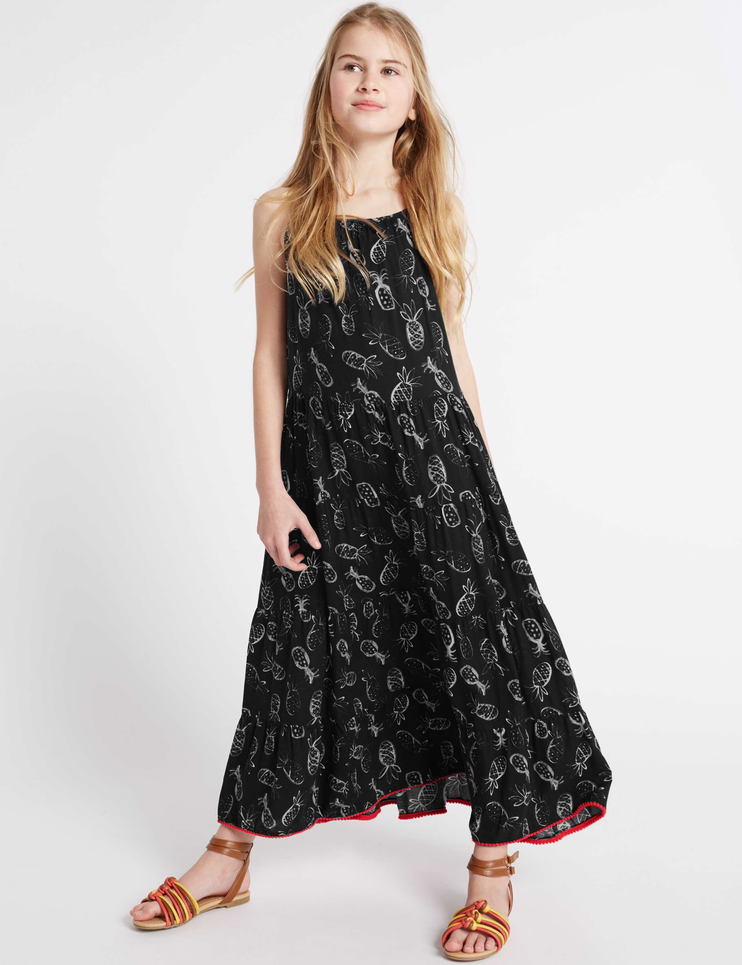 Printed Maxi Dress (3-14 Years) 1 of 5