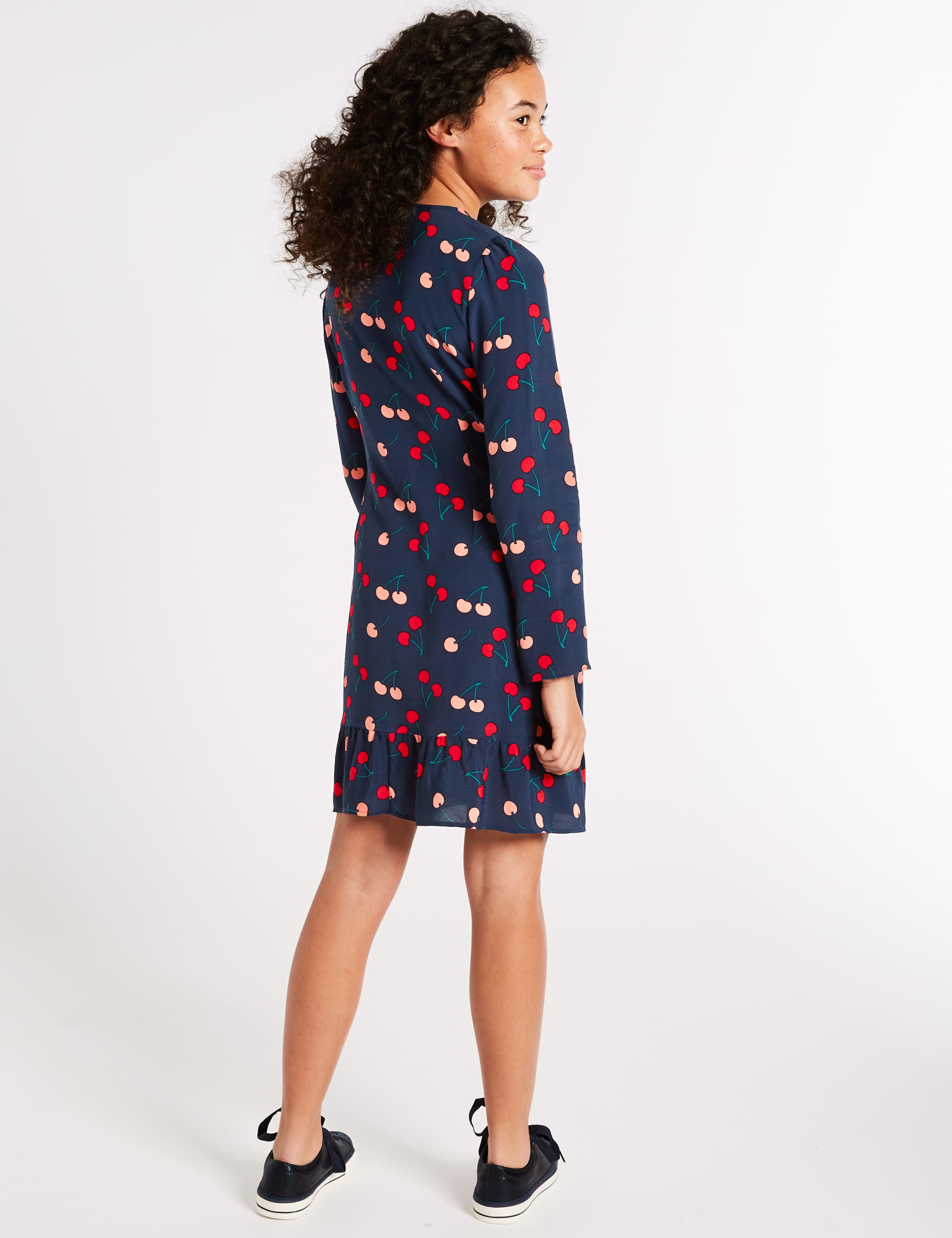 Cherry Print Wrap Dress (3-16 Years) 3 of 3