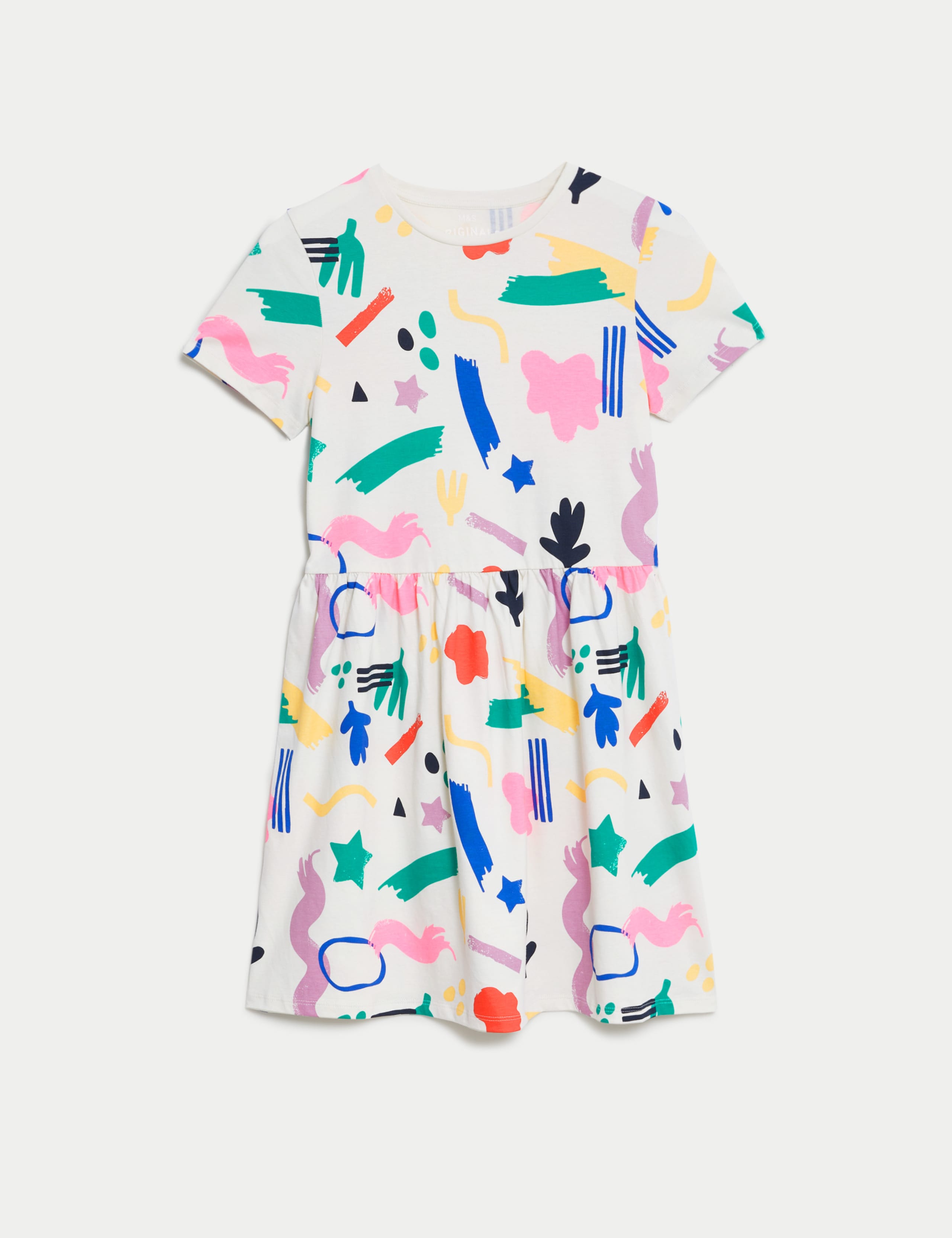 Pure Cotton Abstract Print Dress (6-16 Yrs) 1 of 1