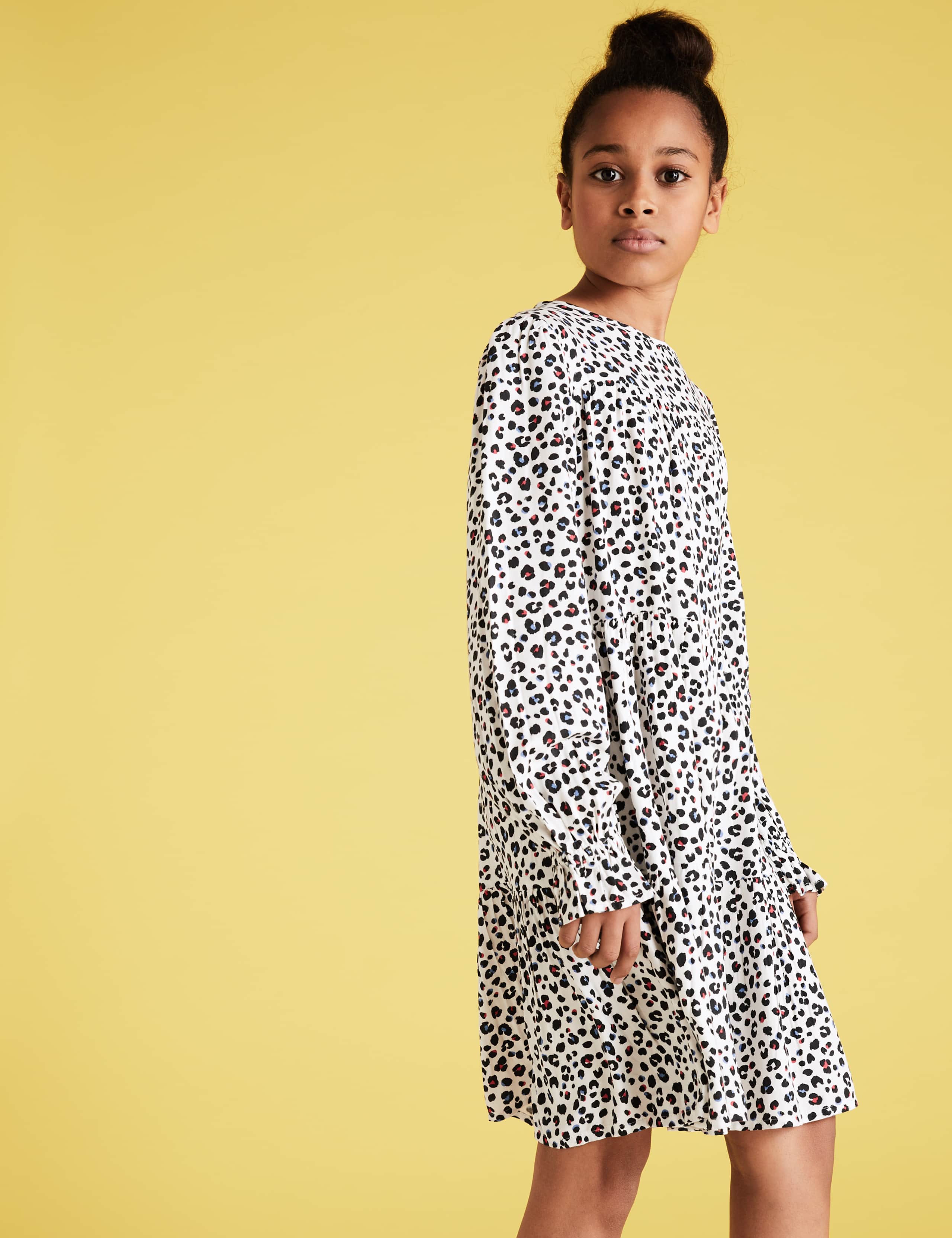 Leopard Print Tiered Dress (6-14 Yrs) 1 of 5