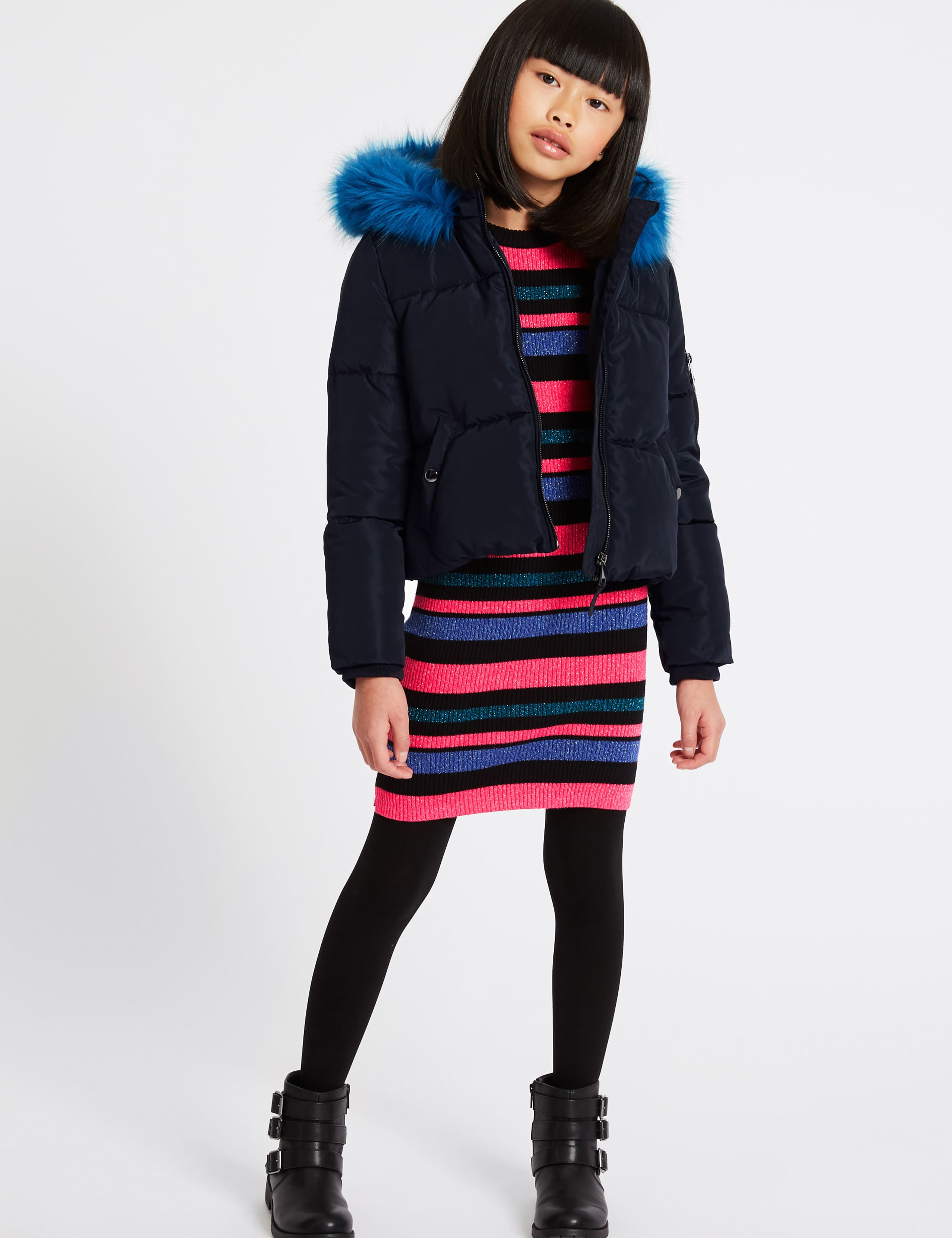 Cotton Rich Knitted Dress (3-14 Years) 4 of 6