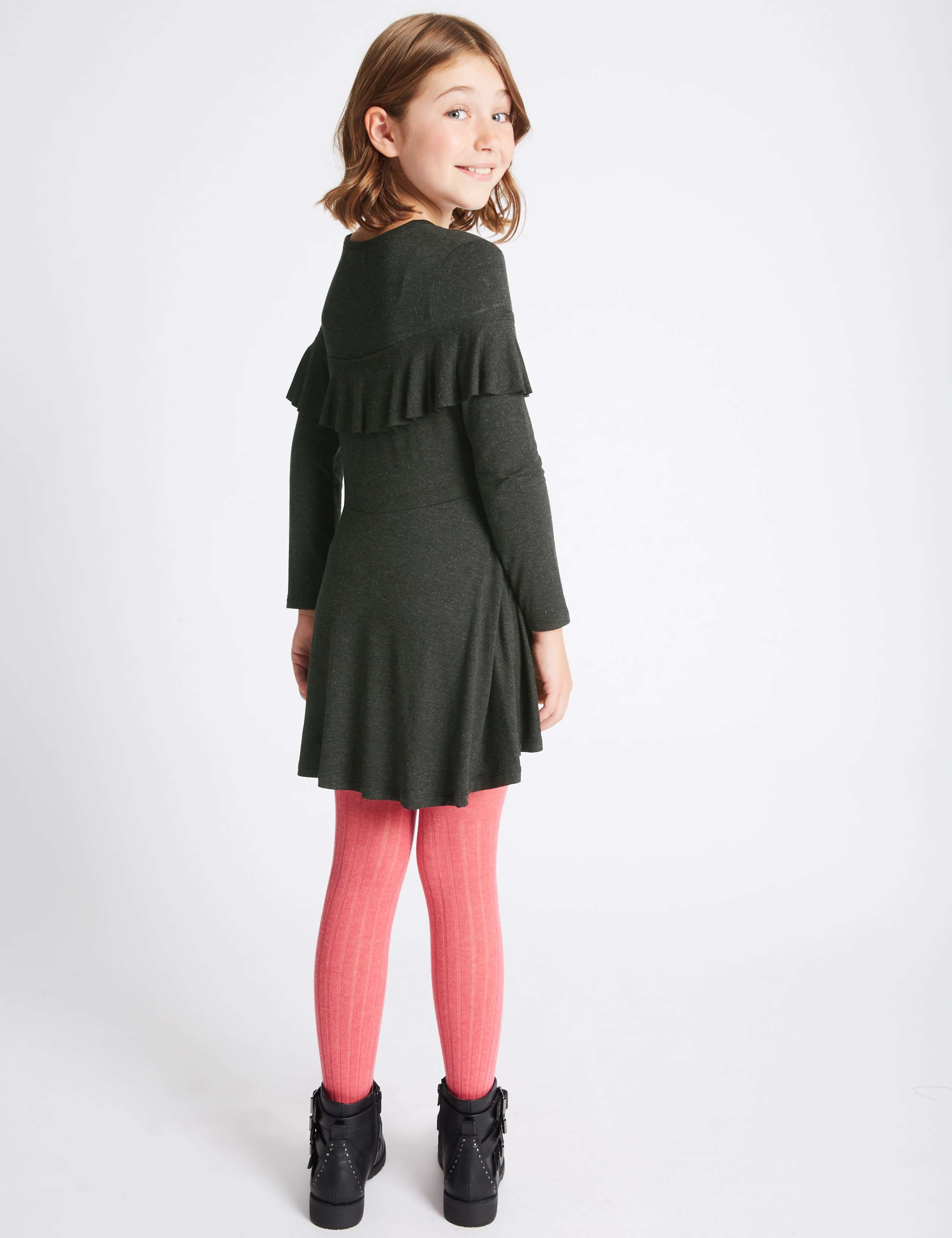 Long Sleeve Frill Dress (3-14 Years) 3 of 5