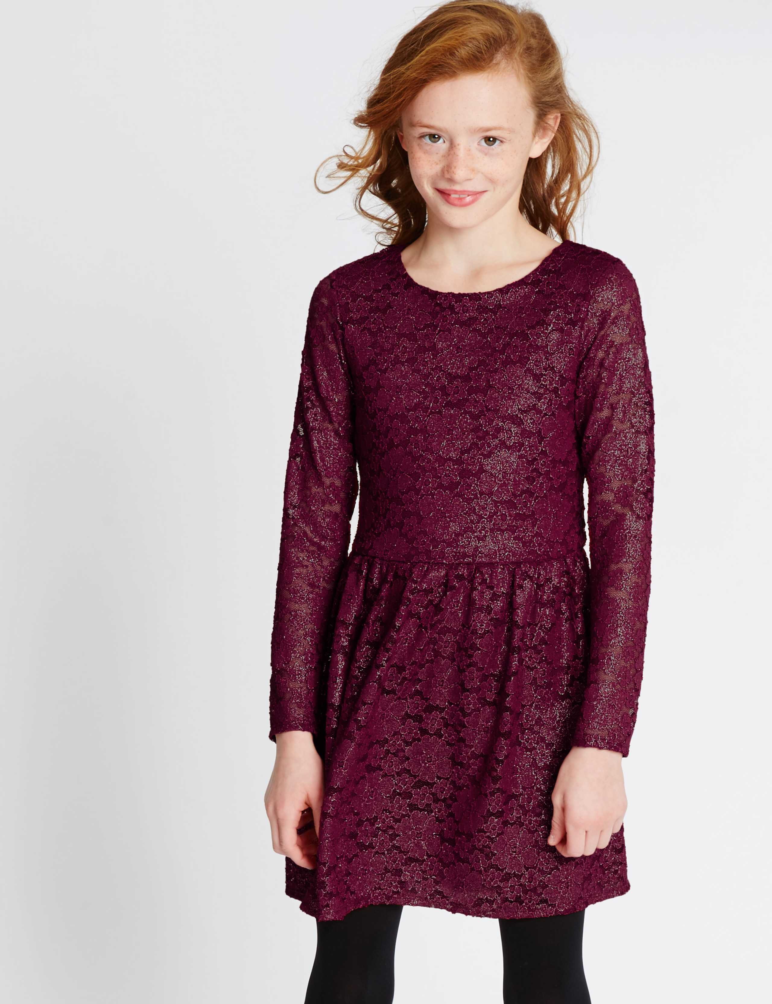 Round Neck Lace Dress (5-14 Years) 1 of 5