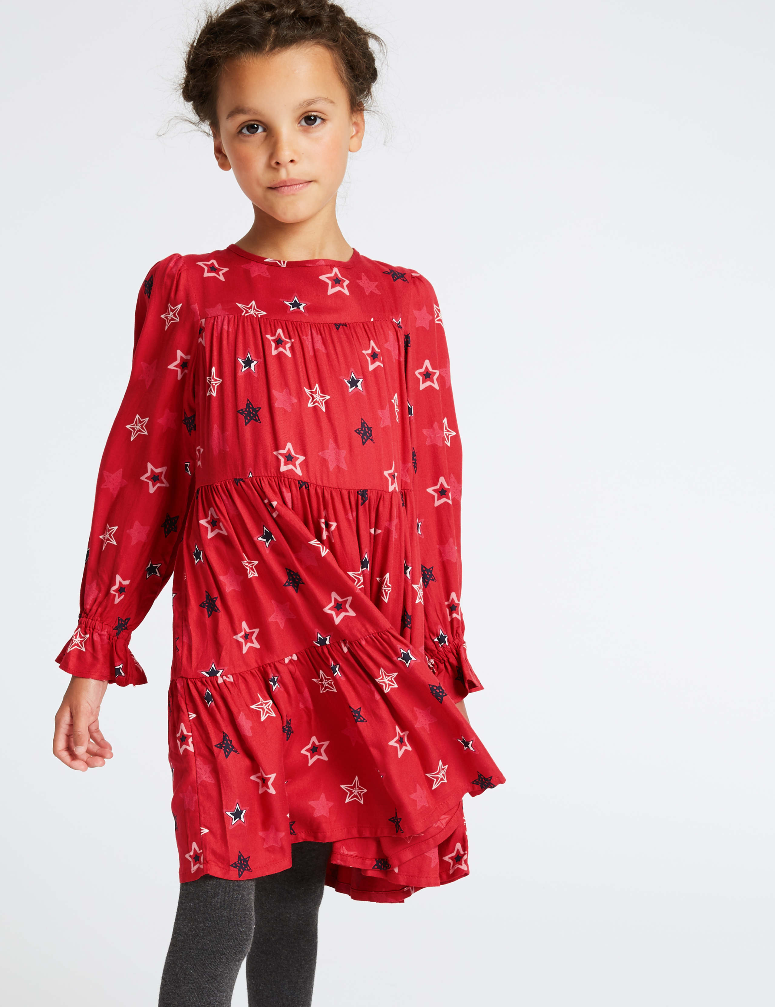 Star Print Dress (3-16 Years) 1 of 3
