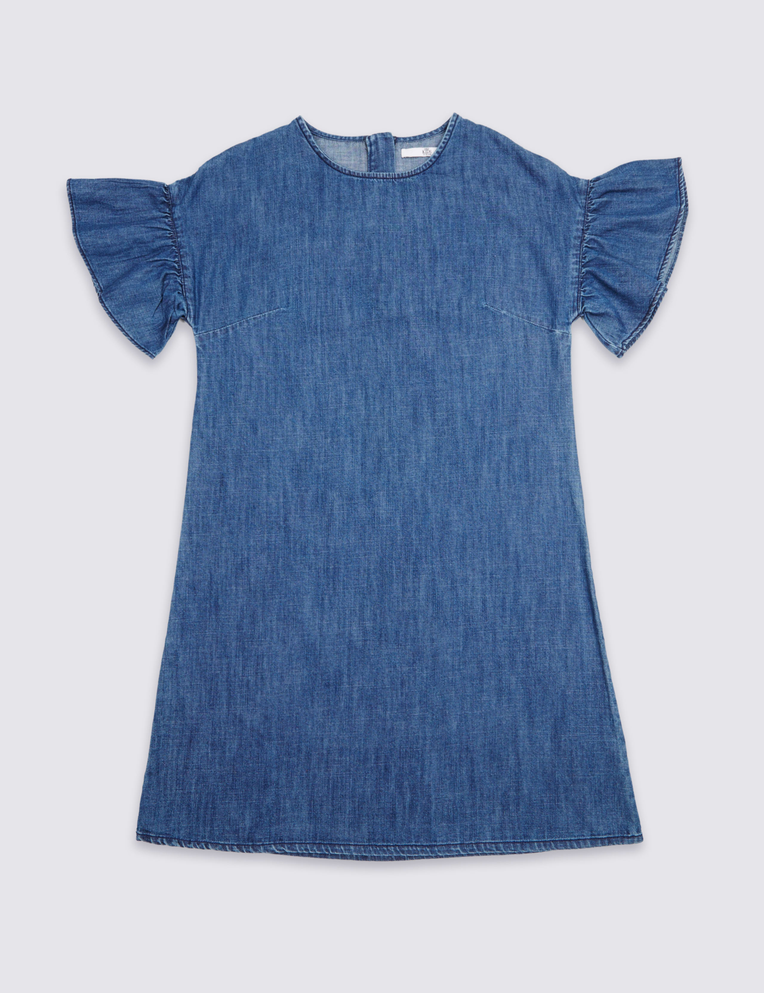 Denim Flared Sleeve Dress (3-16 Years) 2 of 6