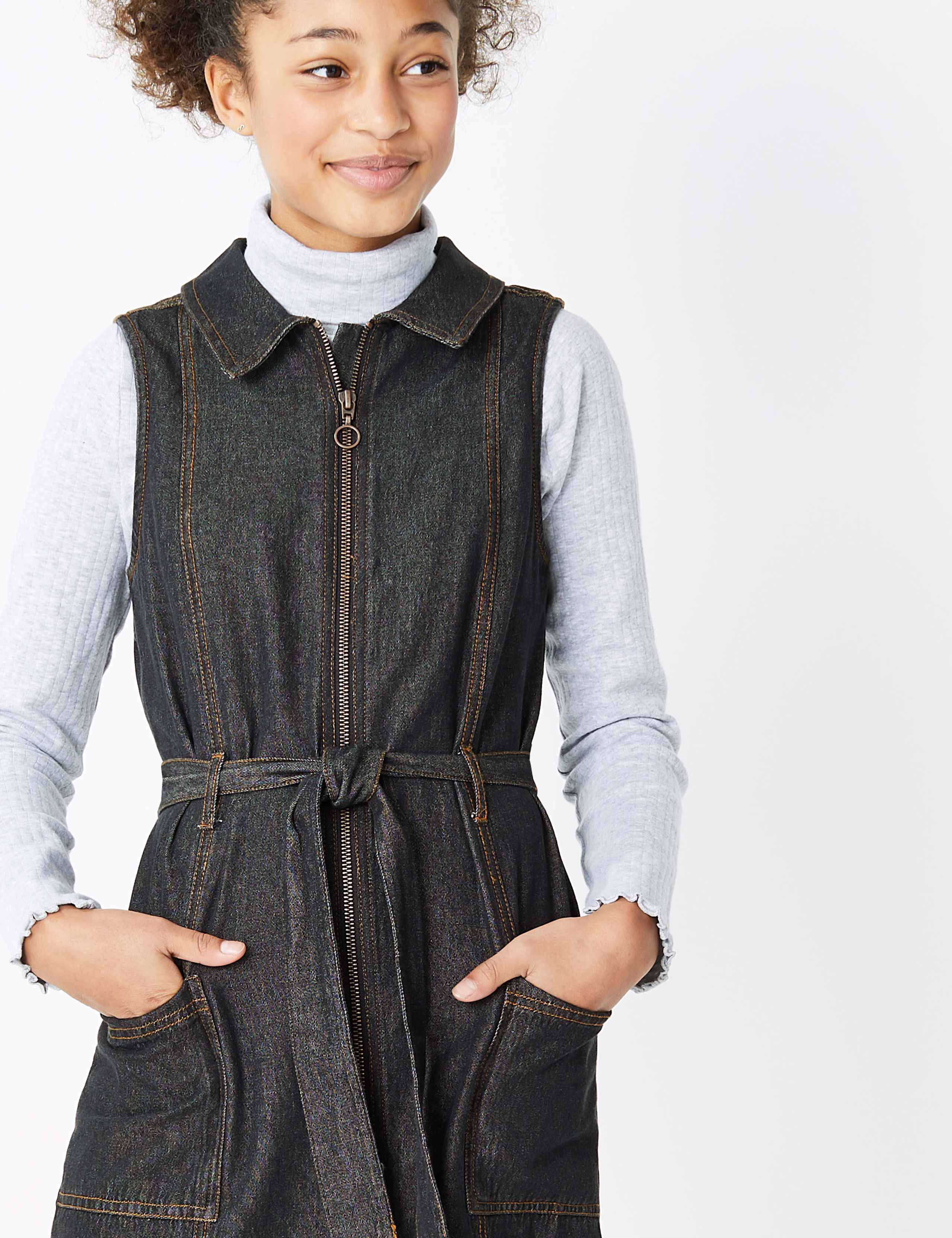 Denim Zip Through Dress (6-16 Yrs) 3 of 4