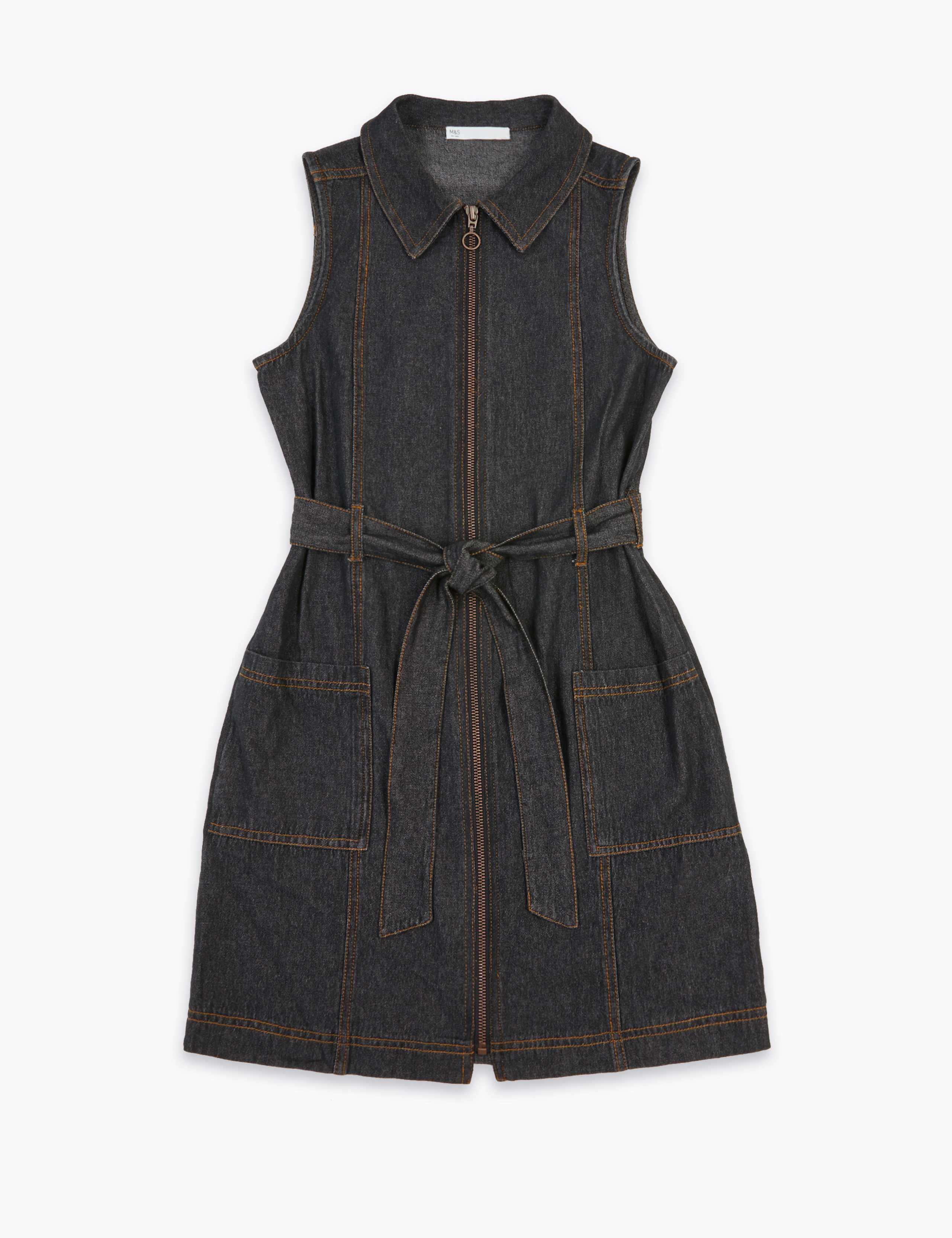 Denim Zip Through Dress (6-16 Yrs) 2 of 4