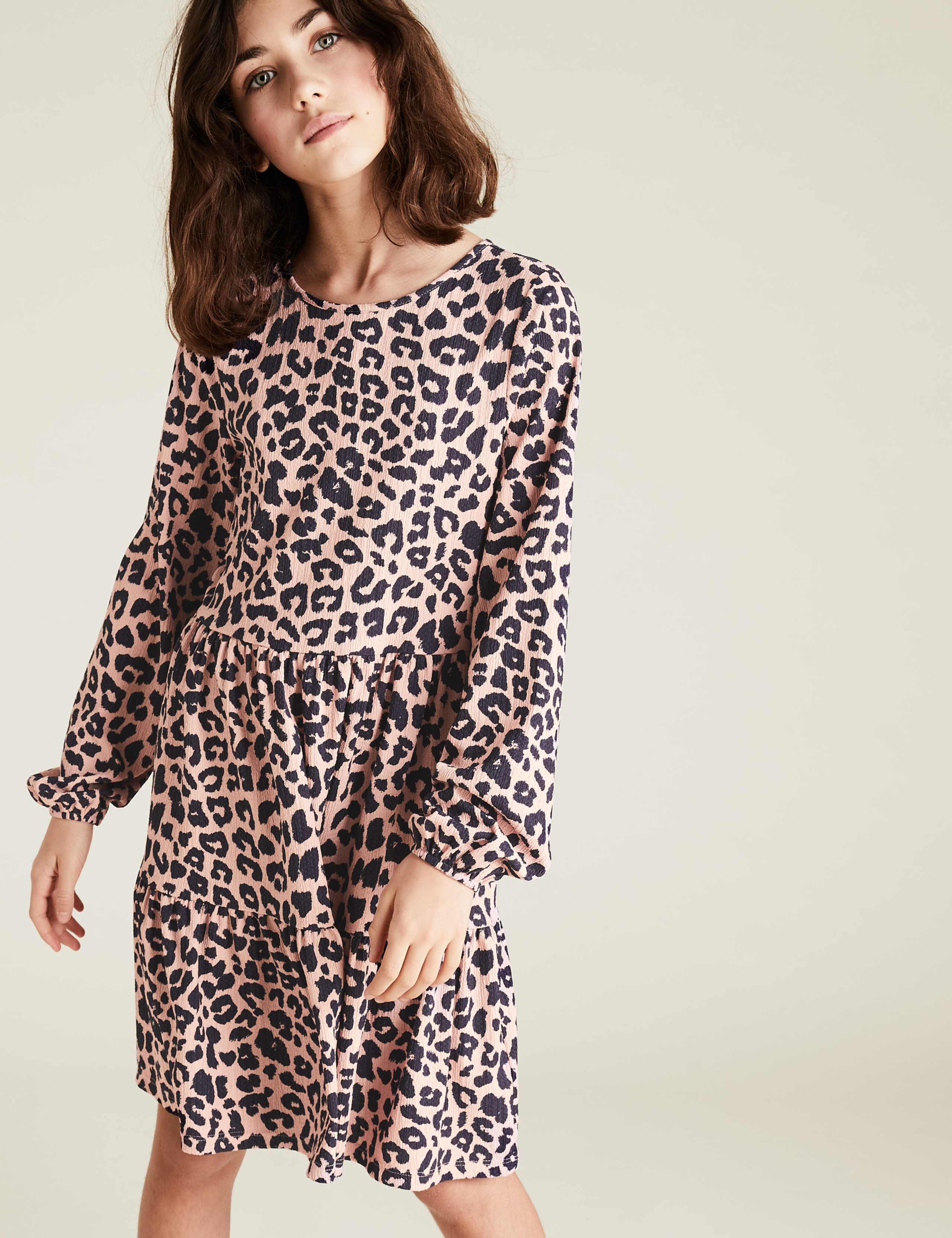 Jersey Leopard Print Tiered Dress (6-16 Yrs) 3 of 4