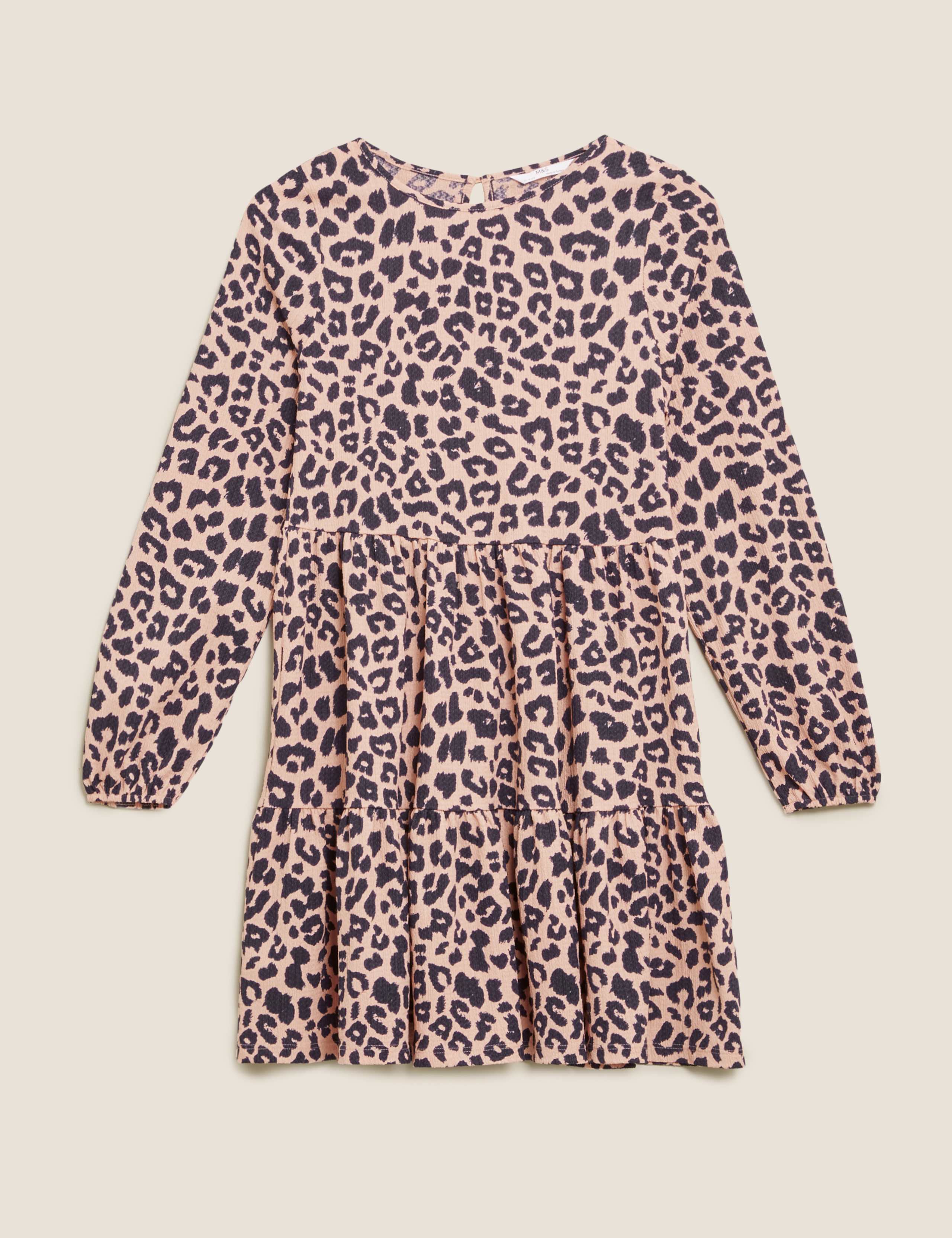 Jersey Leopard Print Tiered Dress (6-16 Yrs) 2 of 4