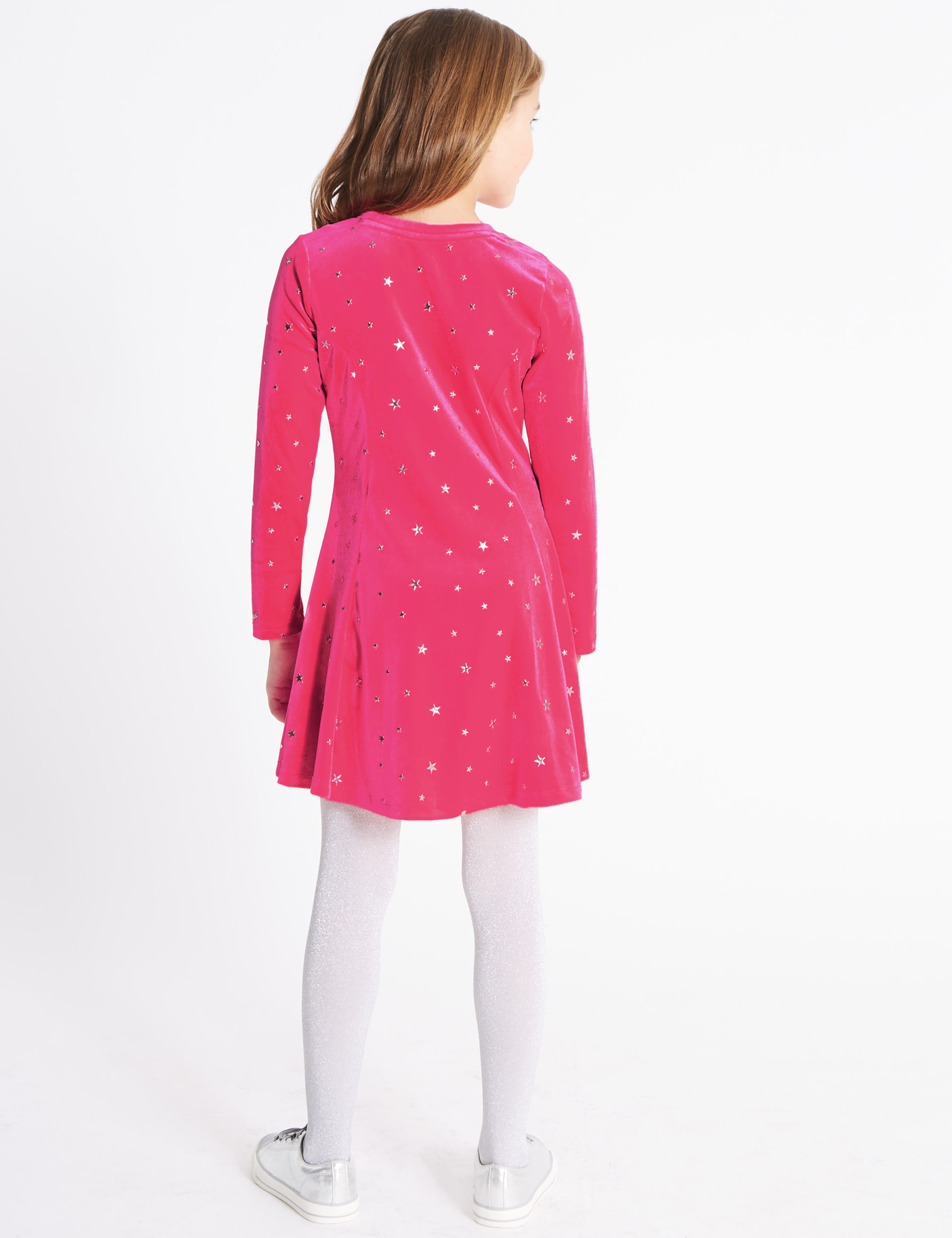 All Over Star Print Velvet Dress (3-14 Years) 3 of 5