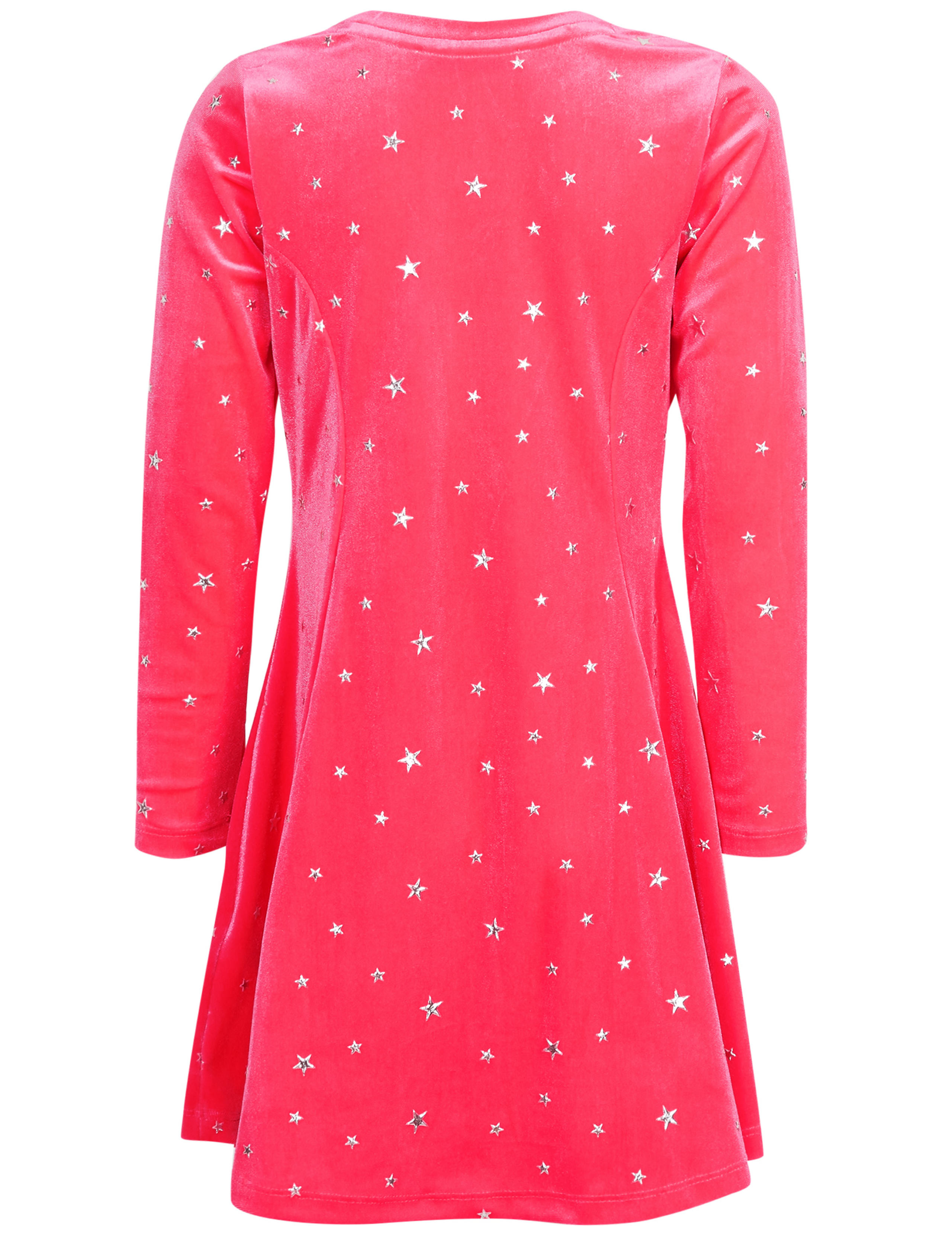 All Over Star Print Velvet Dress (3-14 Years) 5 of 5