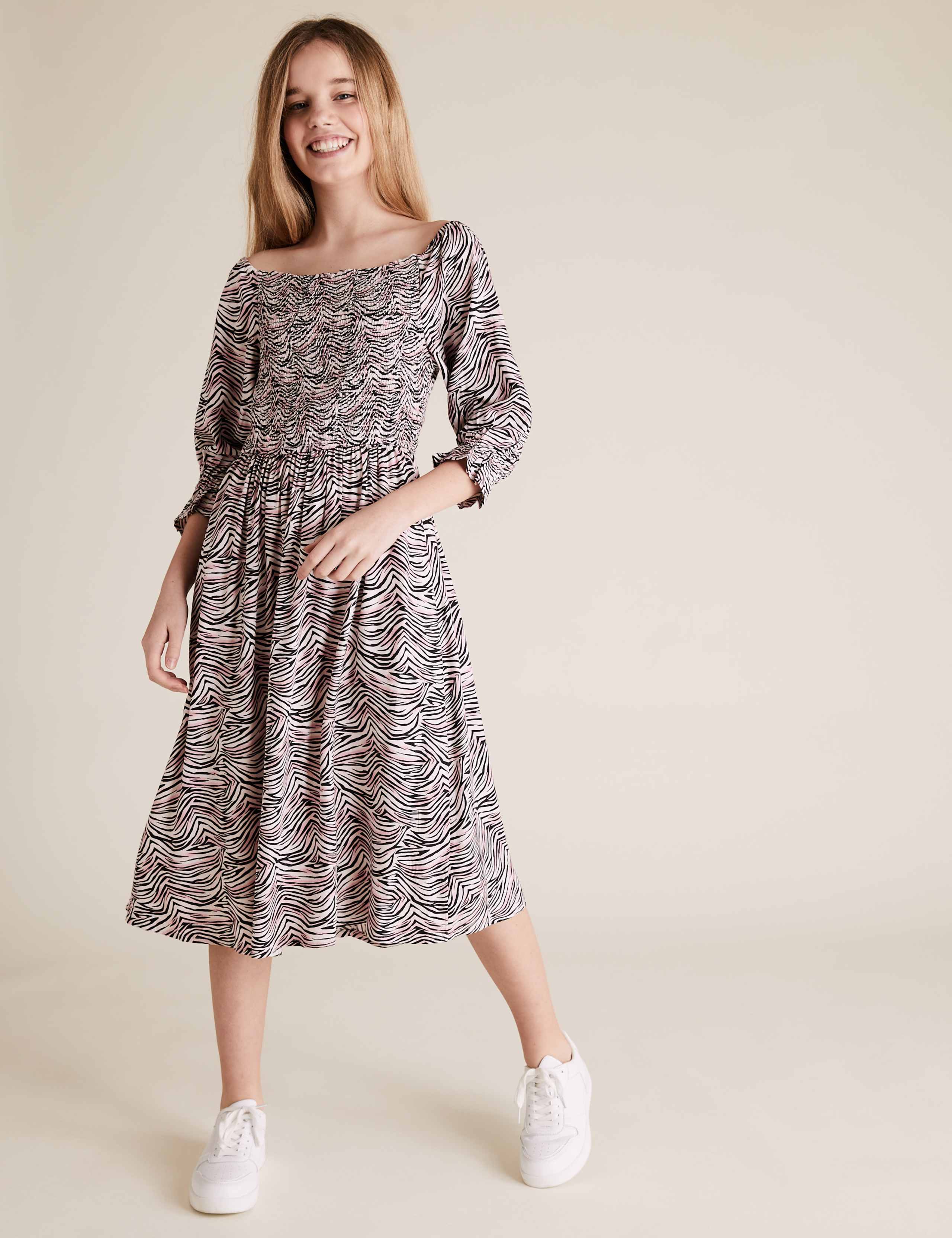 Zebra Print Midi Dress (6-14 Yrs) 1 of 5