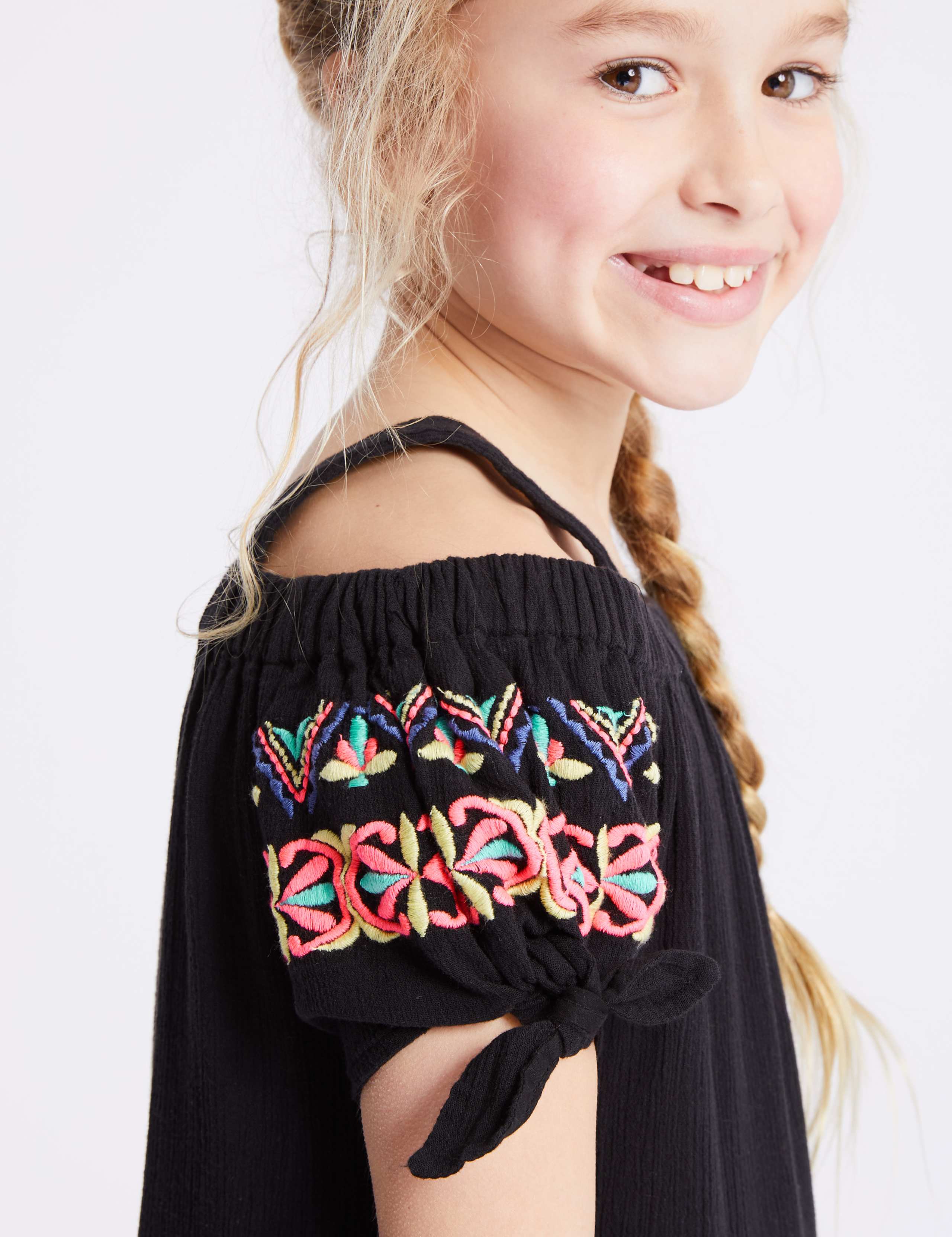 Embroidered Pure Cotton Dress (3-16 Years) 4 of 4