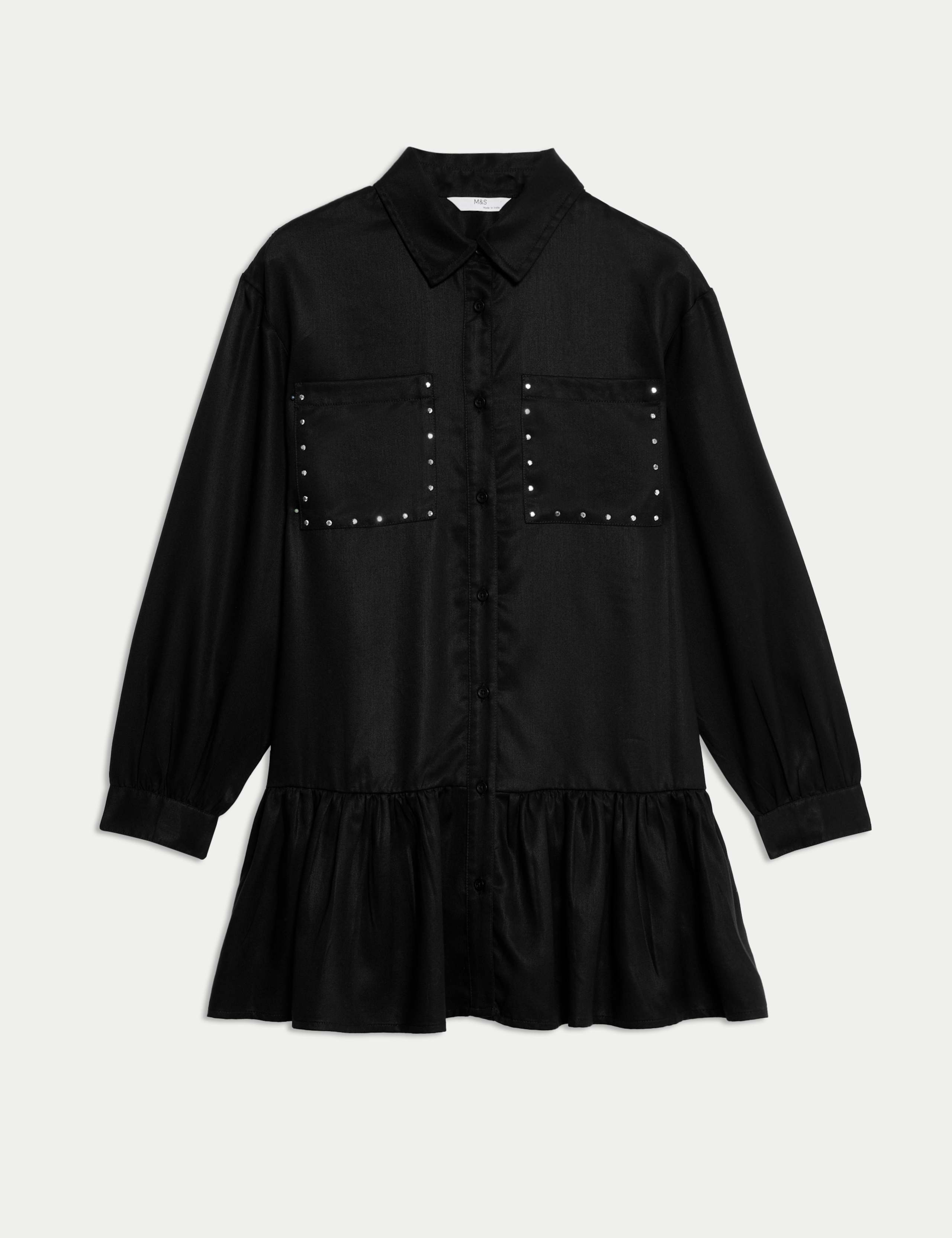 Stud Pocket Shirt Dress (6-16 Yrs) 1 of 2