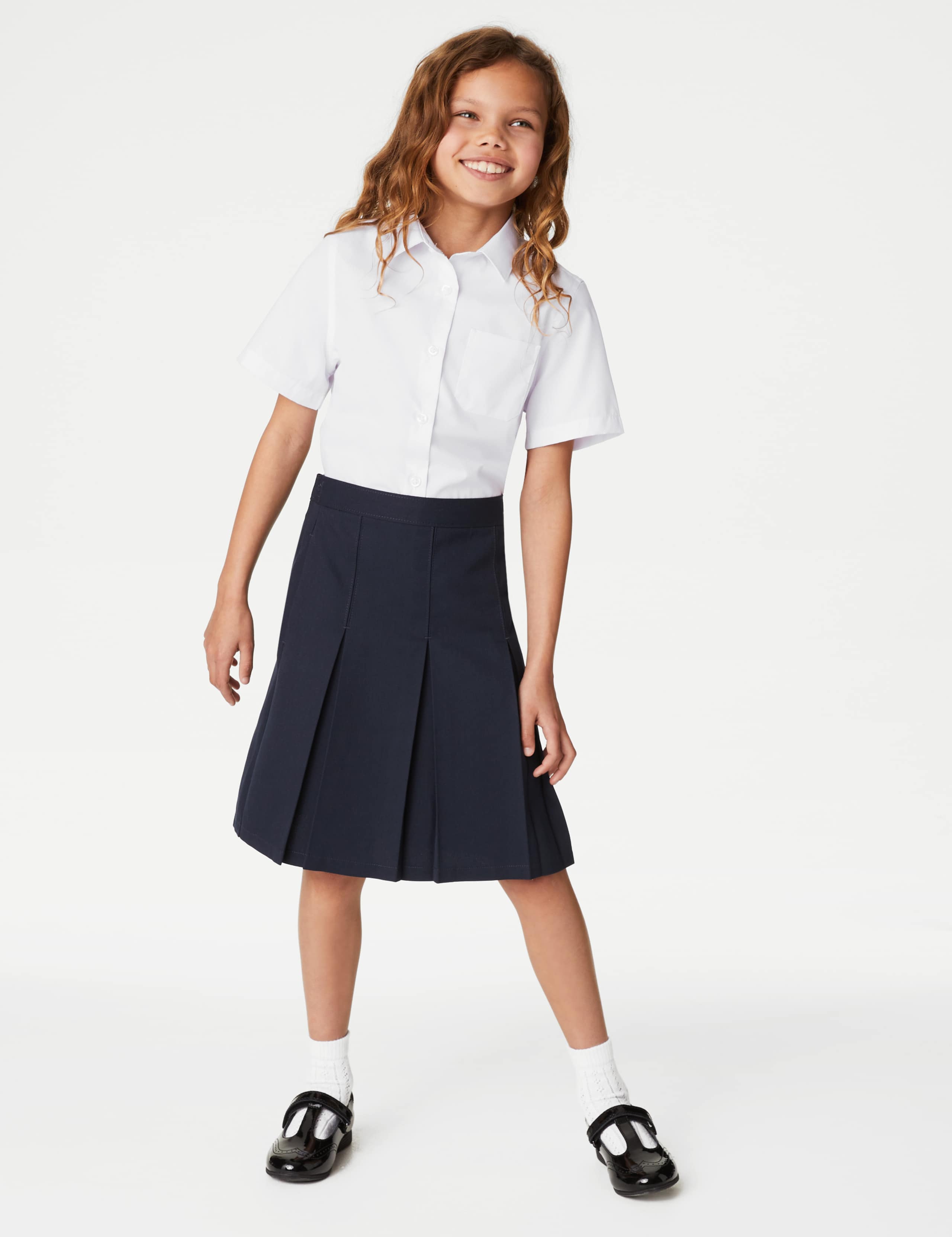 Girls' Permanent Pleats School Skirt (2-16 Yrs) 1 of 4