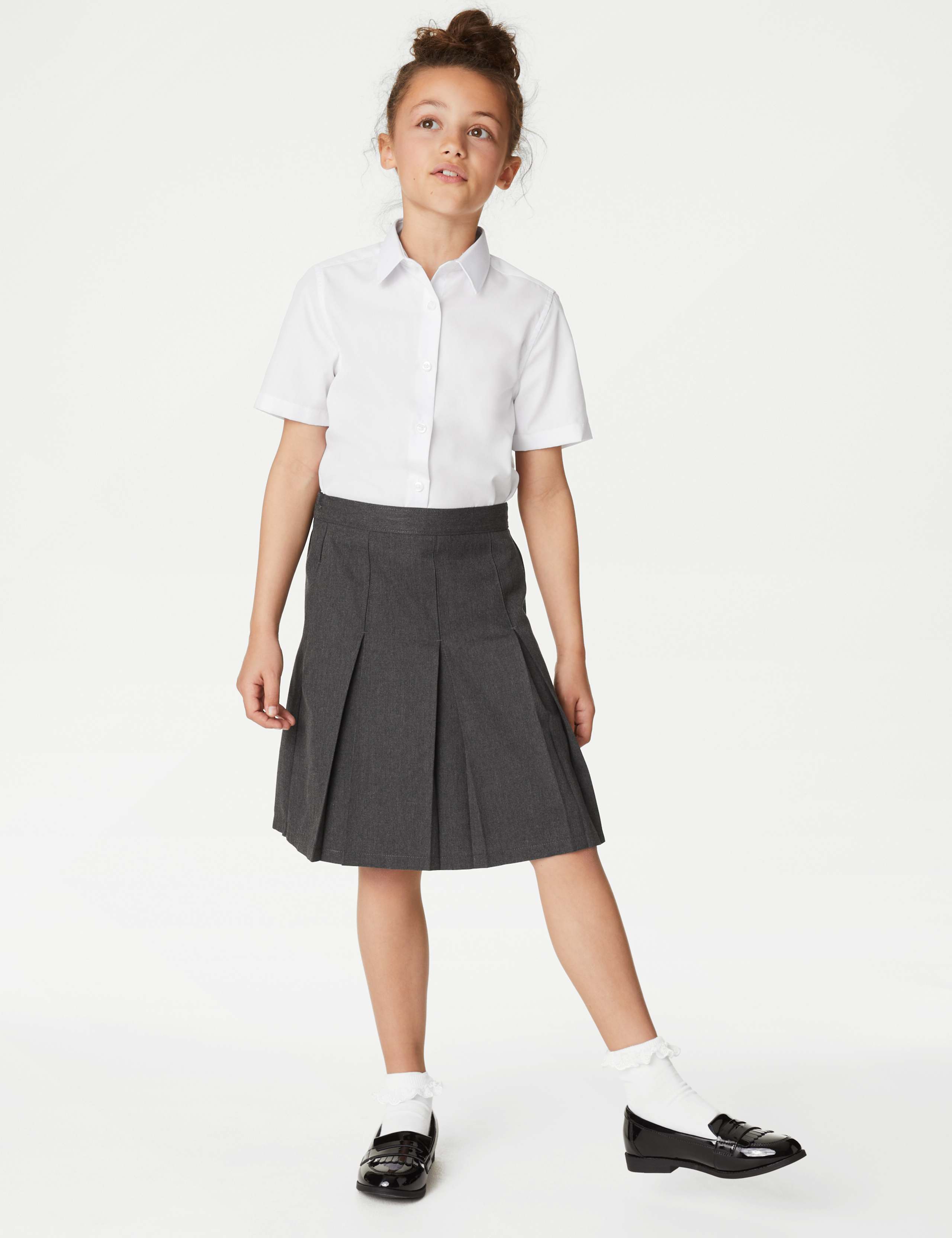 Girls' Permanent Pleats School Skirt (2-16 Yrs) 1 of 4