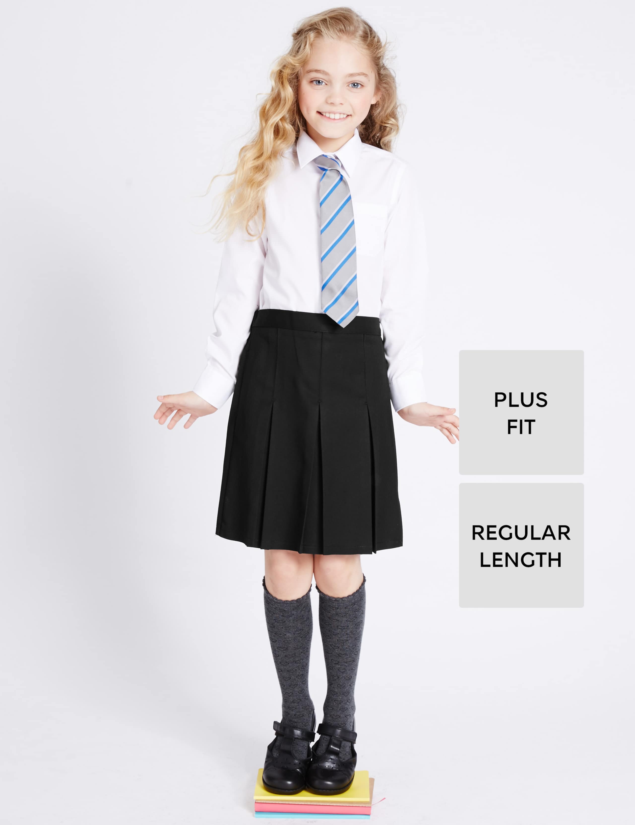 PLUS Girls' Permanent Pleated Skirt 1 of 6