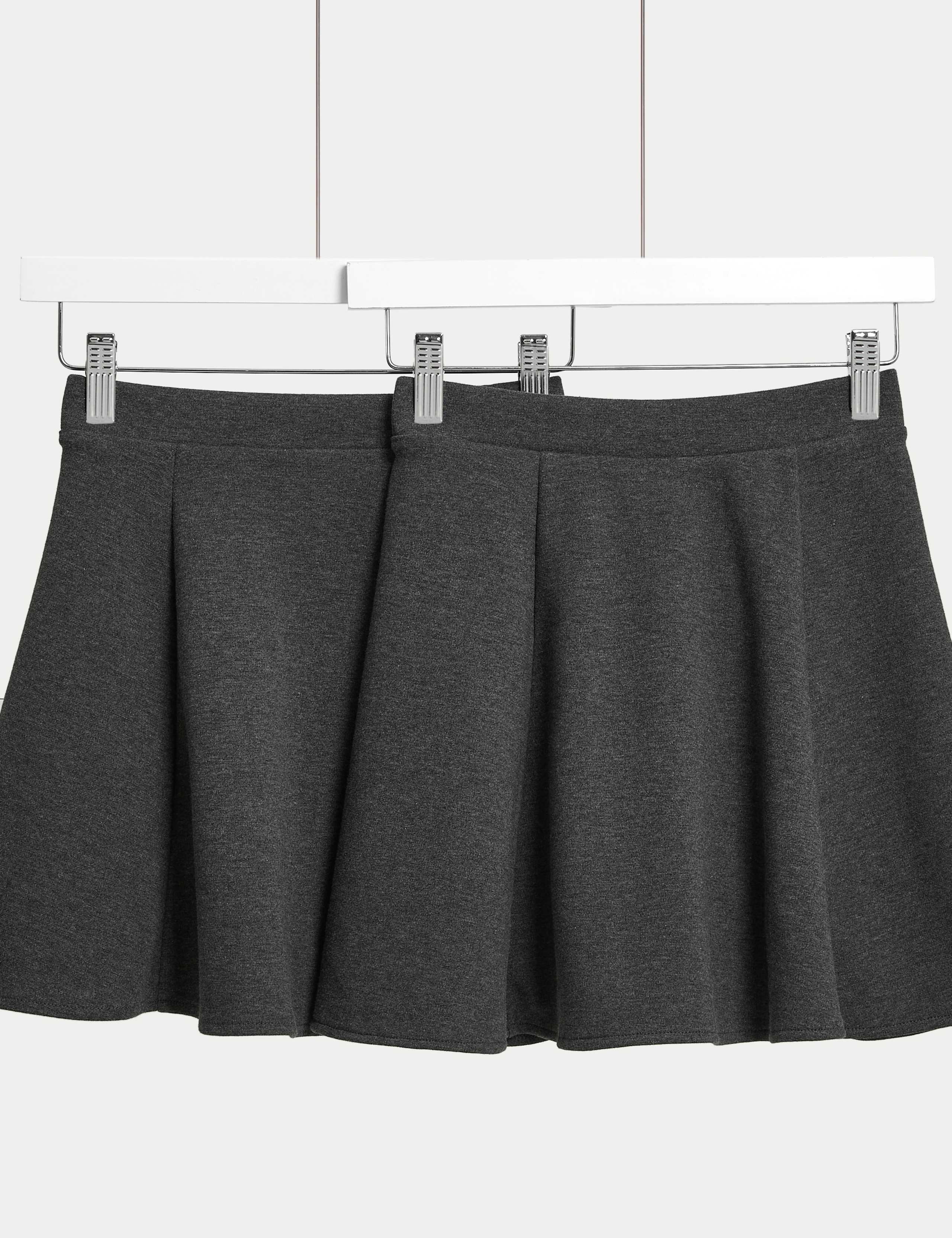2 Pack Girls' Jersey Skater School Skirts (2-18 Yrs) 2 of 4