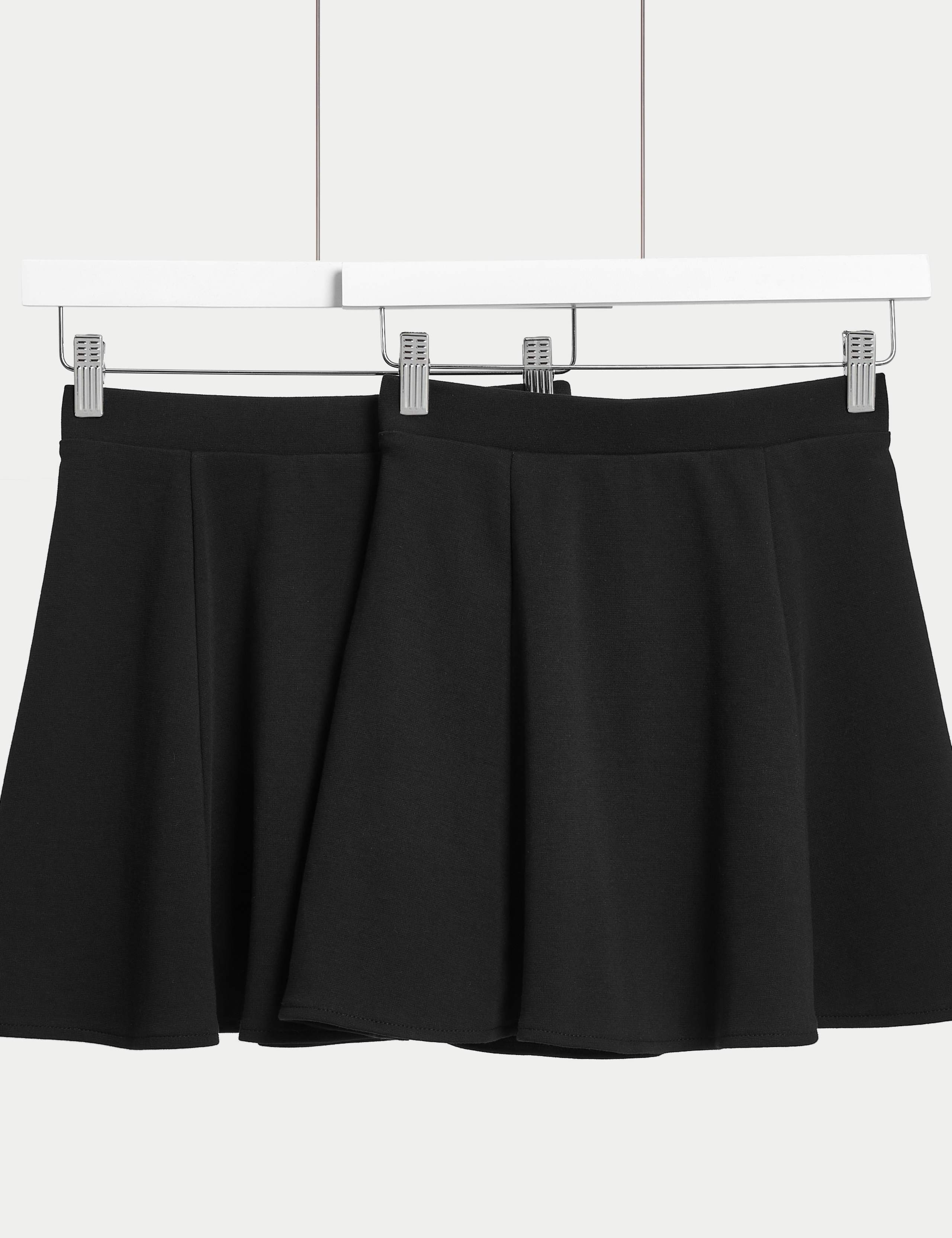 2 Pack Girls' Jersey Skater School Skirts (2-18 Yrs) 2 of 4