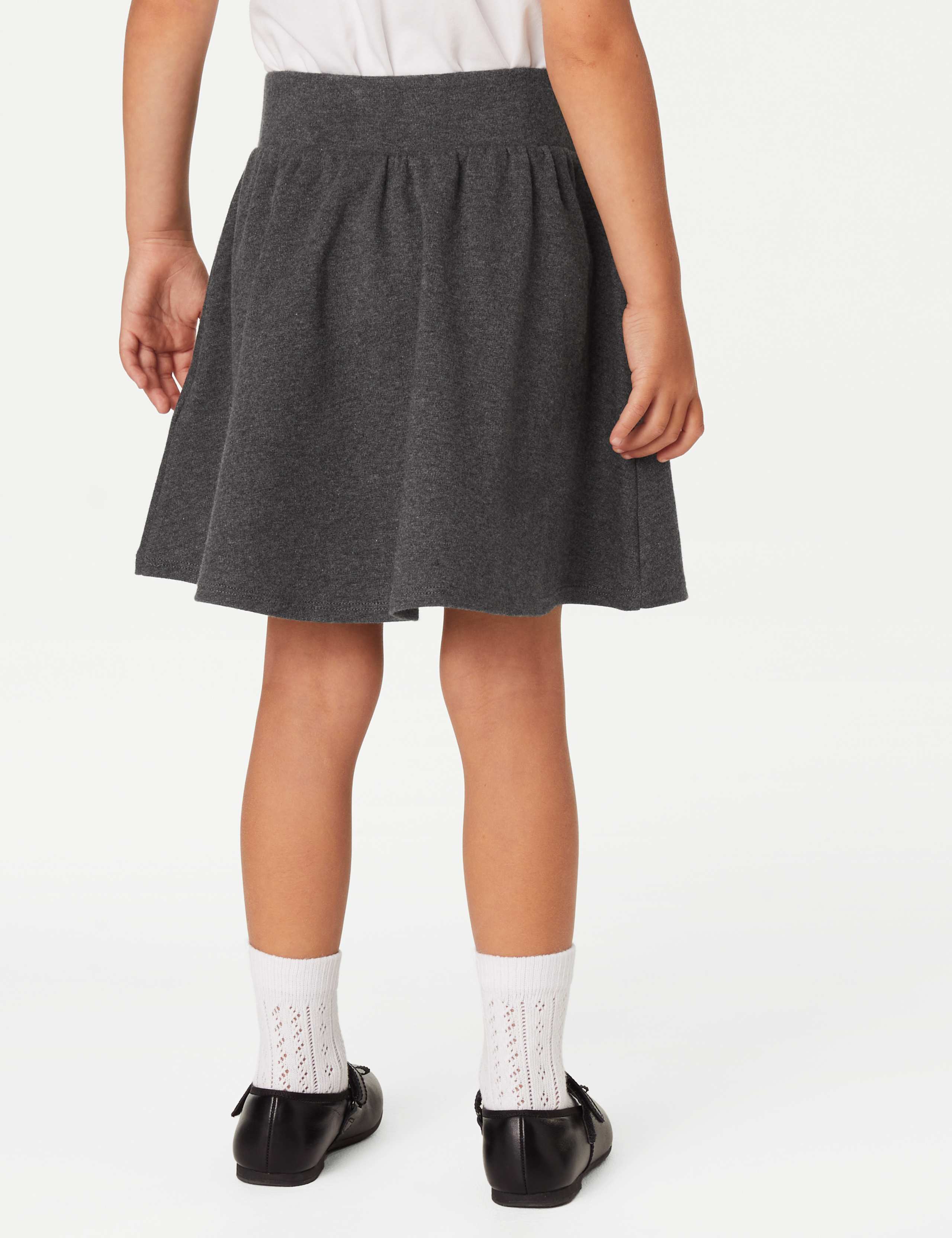 2 Pack Girls' Jersey Heart Pocket School Skirts (2-14 Yrs) 3 of 5