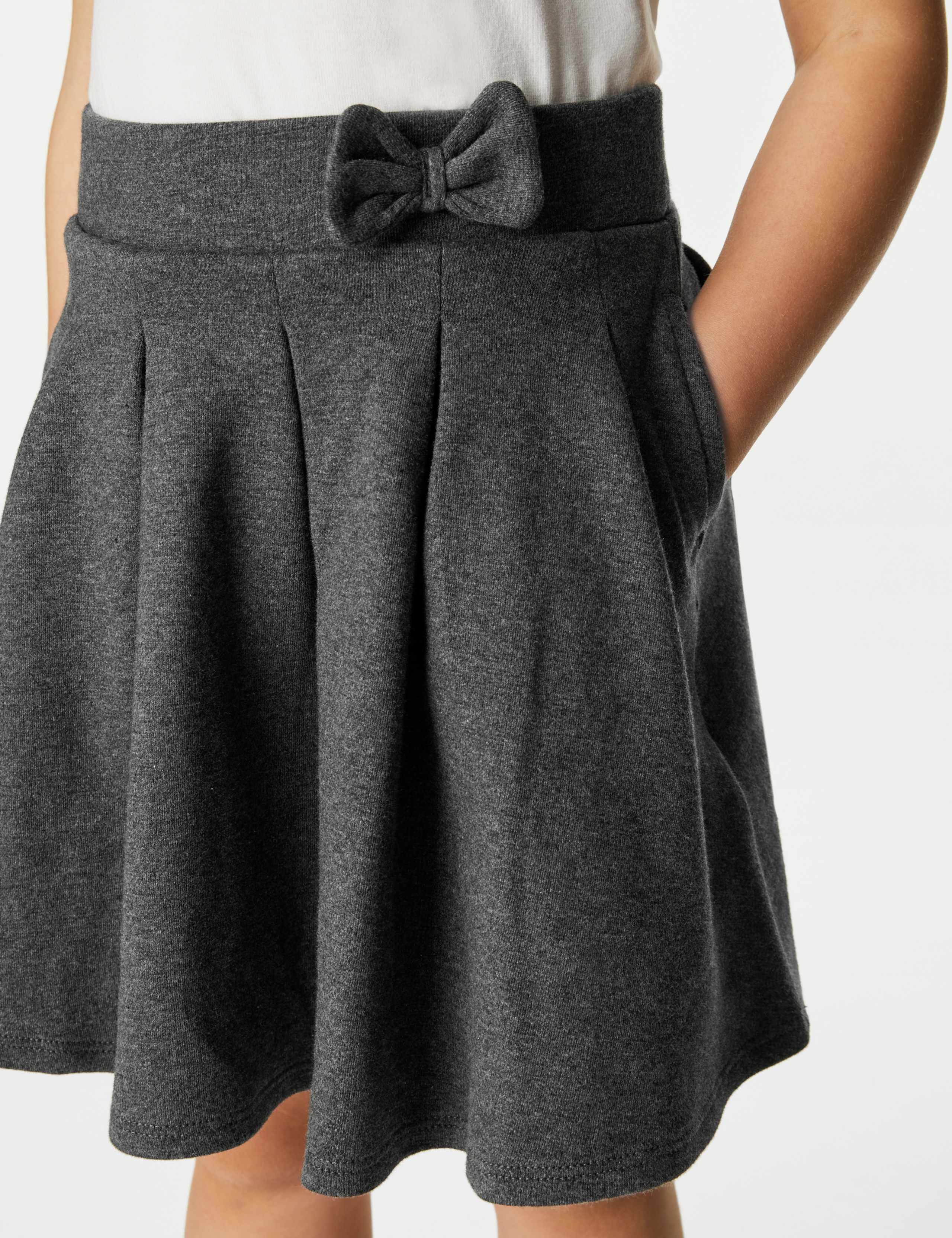 2pk Girls' Jersey Bow School Skirts (2-14 Yrs) 3 of 5