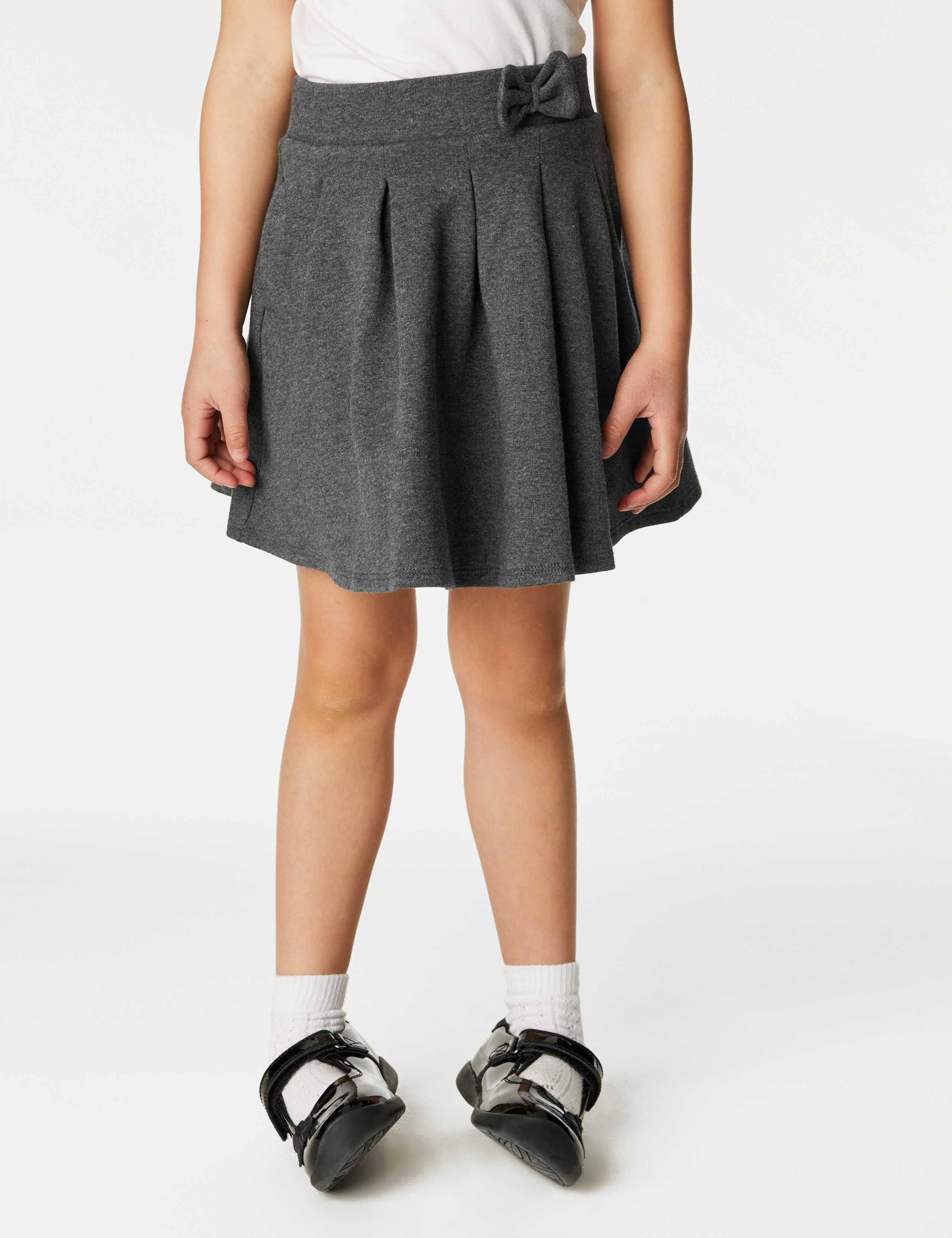 2pk Girls' Jersey Bow School Skirts (2-14 Yrs) 4 of 5